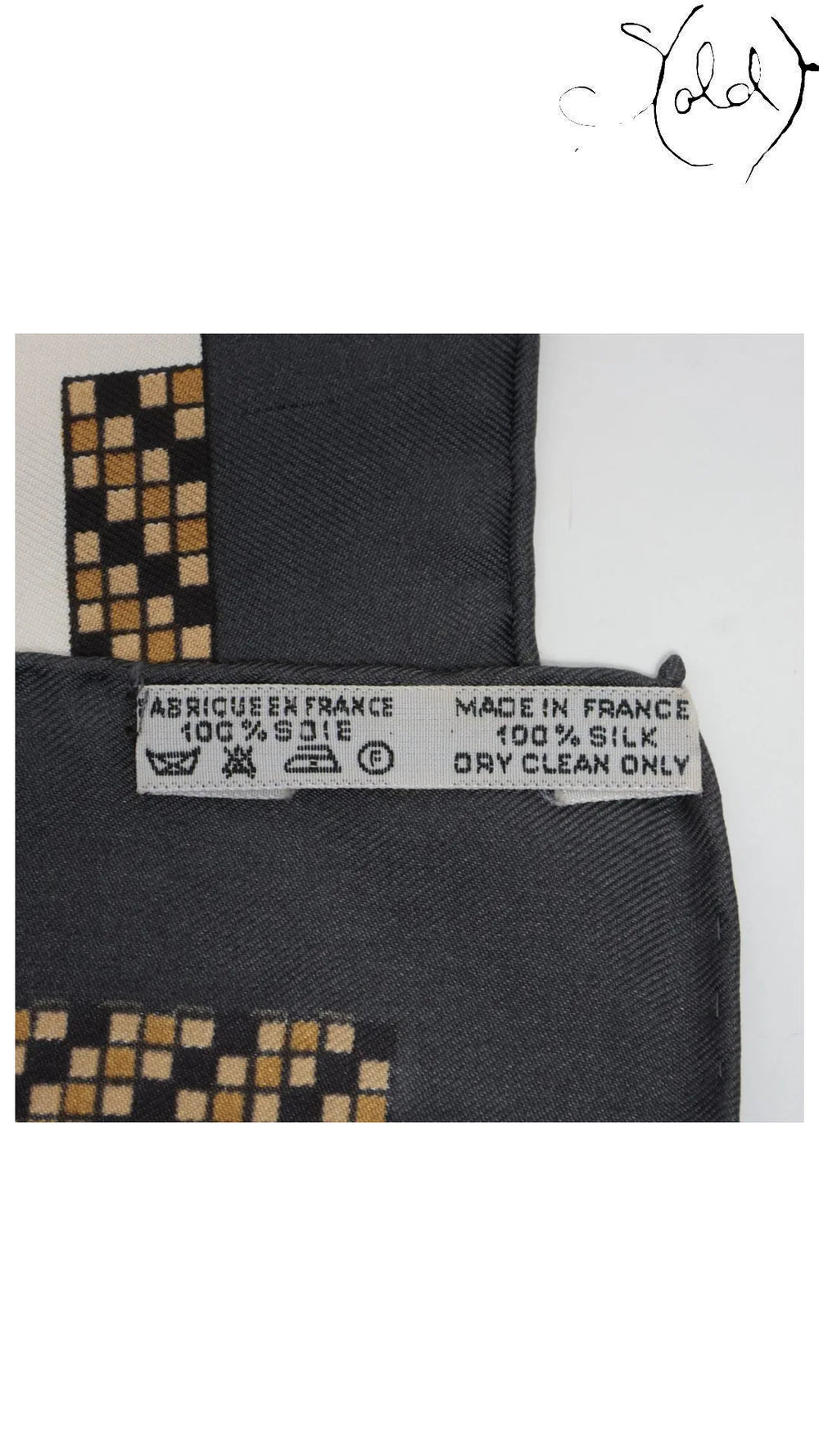 Hermes Carre 90 Harnais Francais Grey Silk Scarf — detail view 6