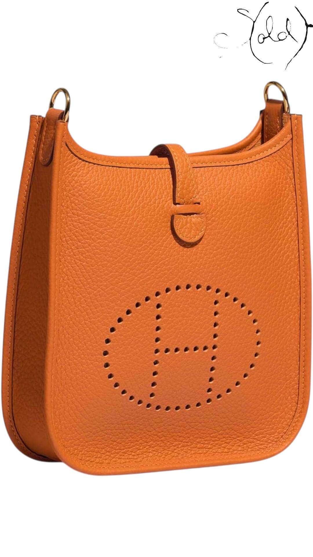 HERMÈS Évelyne TPM 16 – Orange Clemence, Back view | Sold Attire