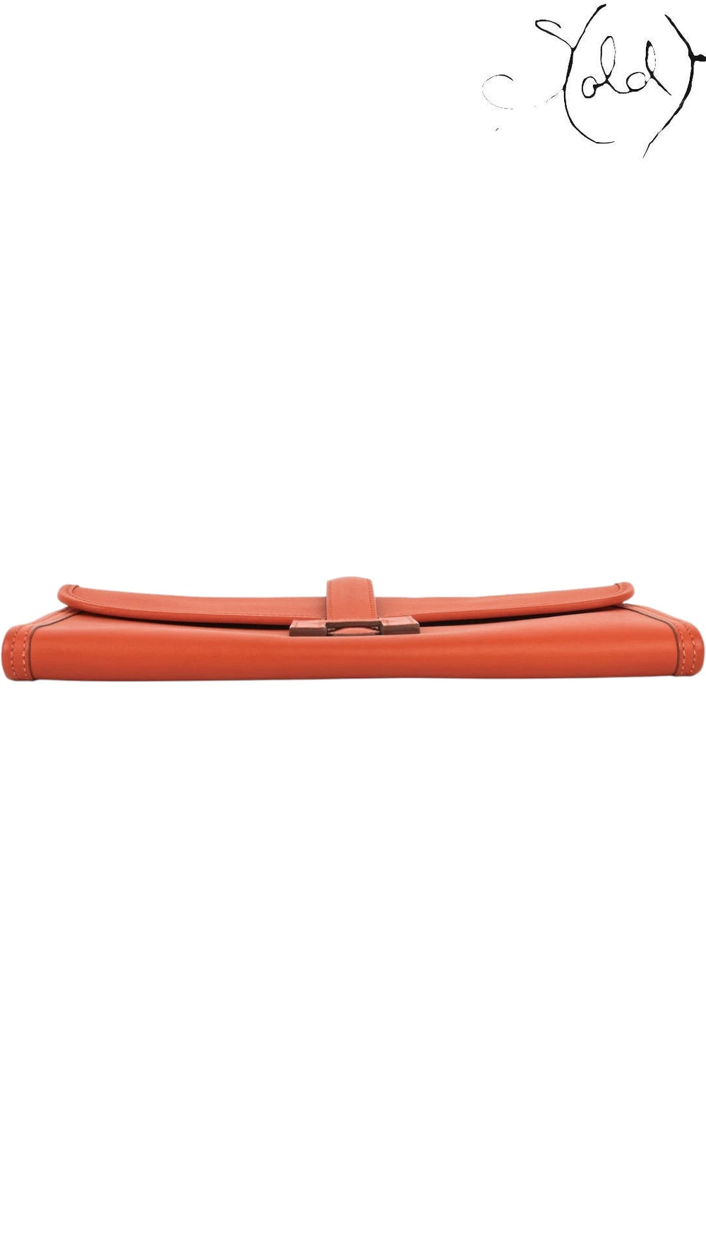 Hermès Jige 29 Swift Leather Clutch Orange, Detail view | Sold Attire