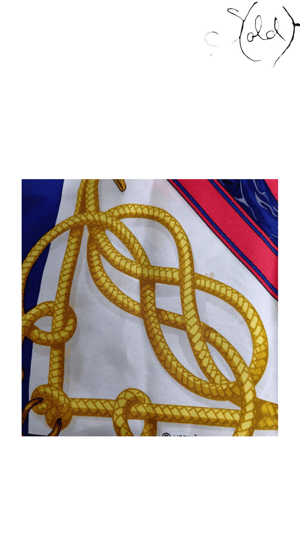 Hermès Retour de Pêche 90 Navy Silk Scarf - view 7