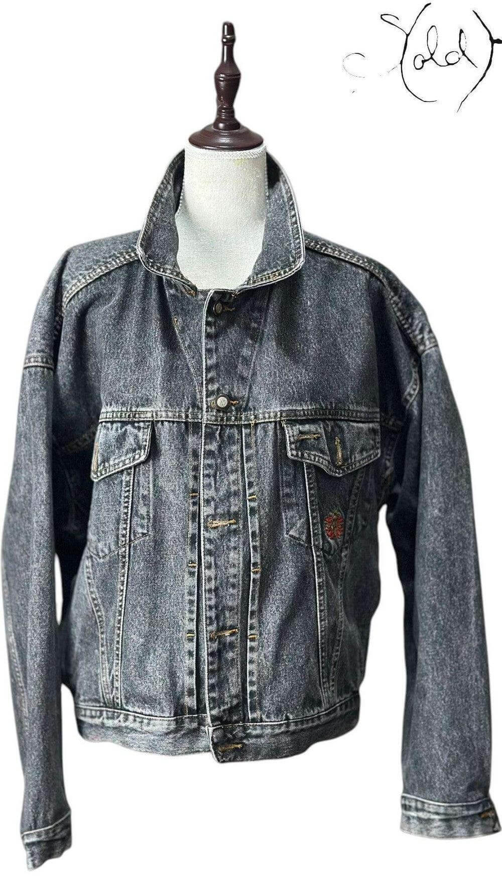 Italian Vintage Denim Jacket – Vintage Rugged Classic, Detail view | Sold Attire