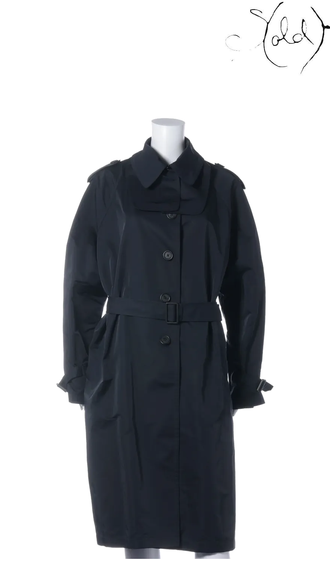 Jil Sander Navy Belted Coat Size 32 - view 1