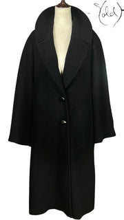 Jil Sander Wool Coat Black Kimono Sleeves Late 2010s Size 45