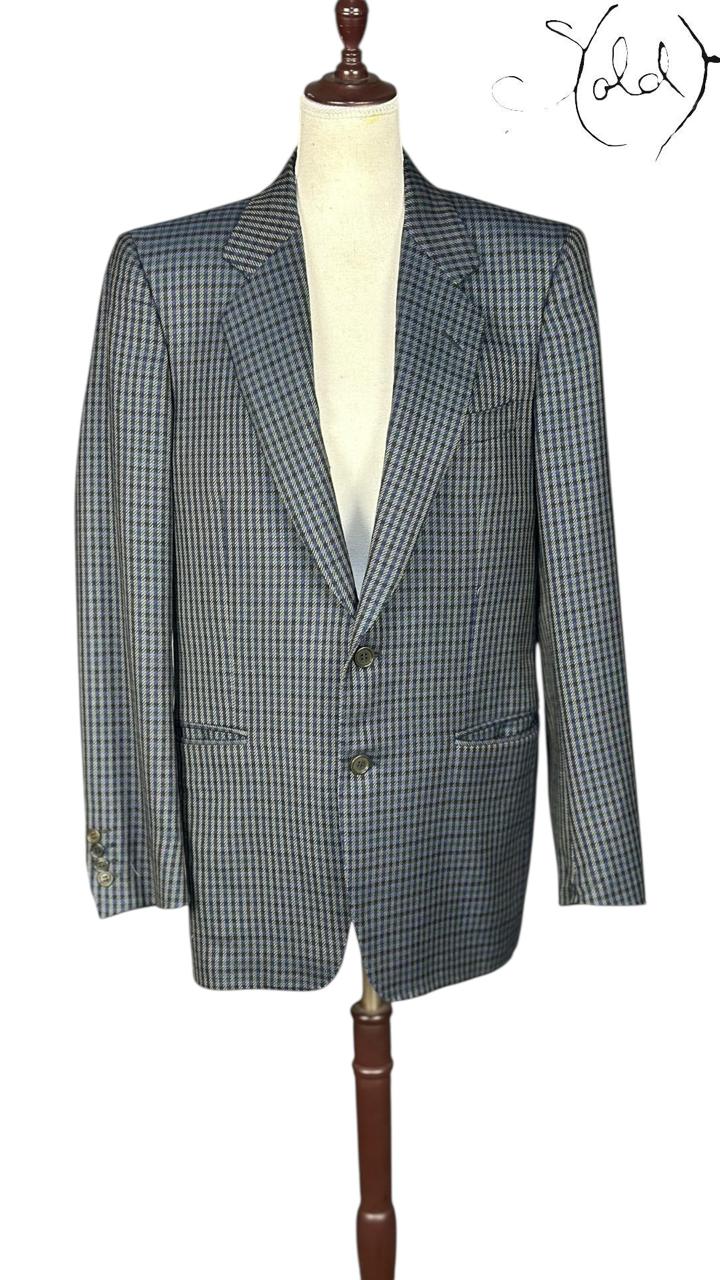Lanvin Boutique Houndstooth Blazer Grey Black 1990s Size 44, Back view | Sold Attire