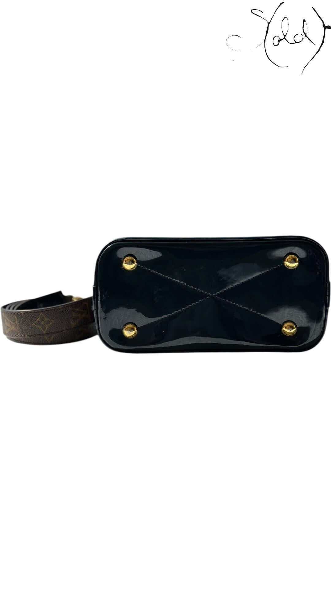 Louis Vuitton Alma BB Monogram Vernis – Midnight Majesty, Base view | Sold Attire