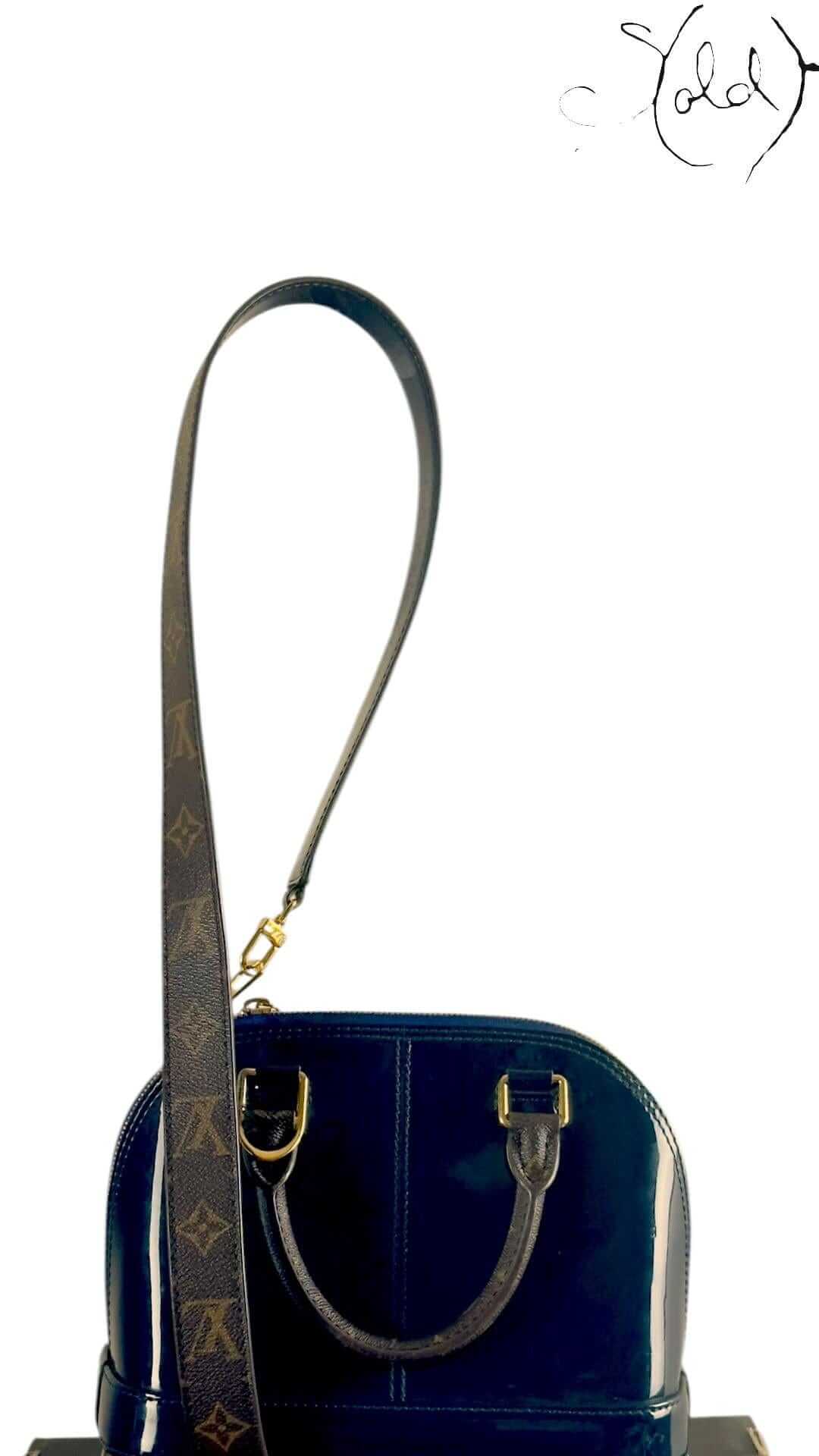 Louis Vuitton Alma BB Monogram Vernis – Midnight Majesty, Interior view | Sold Attire