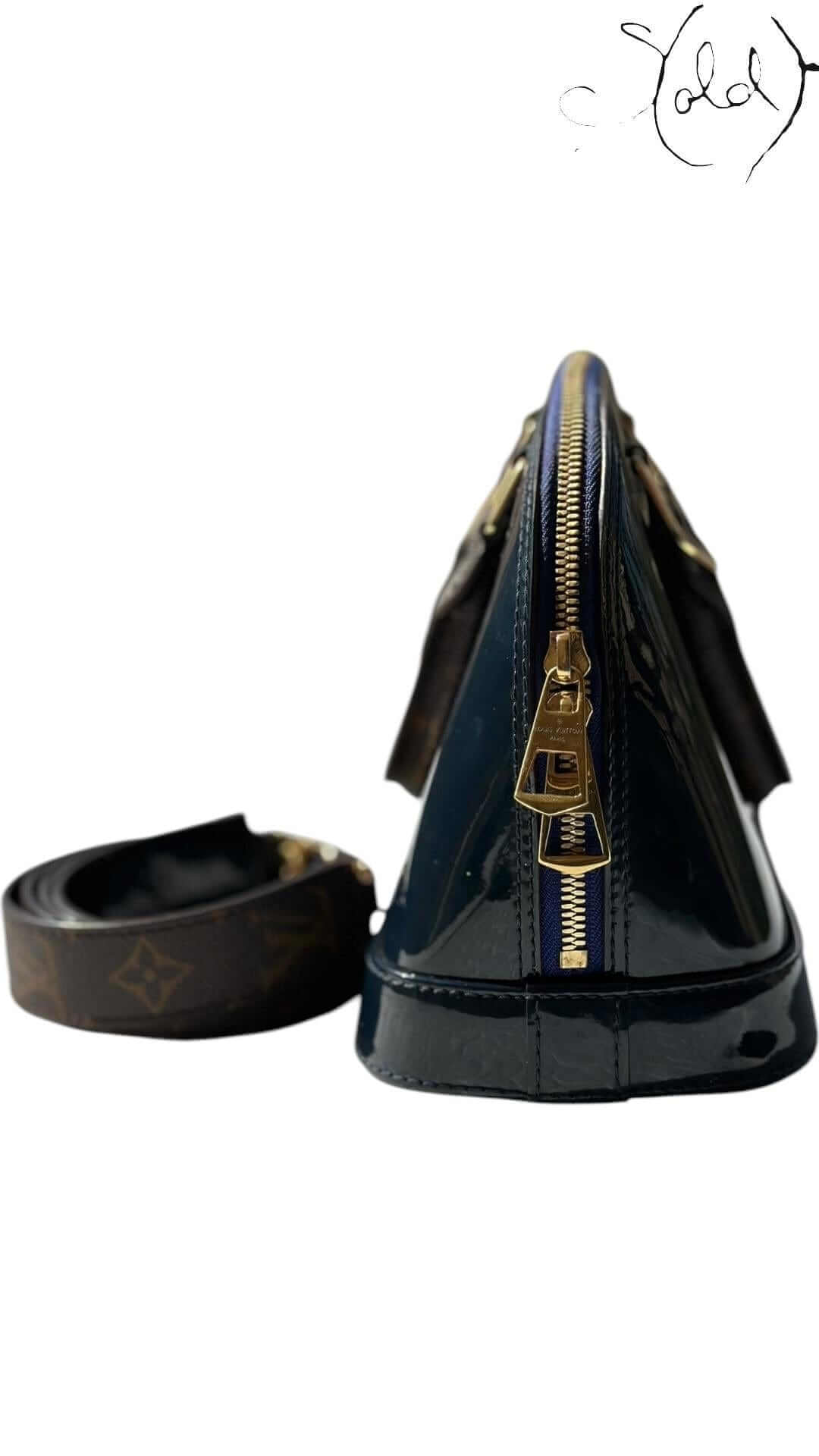 Louis Vuitton Alma BB Monogram Vernis – Midnight Majesty, Hardware detail | Sold Attire