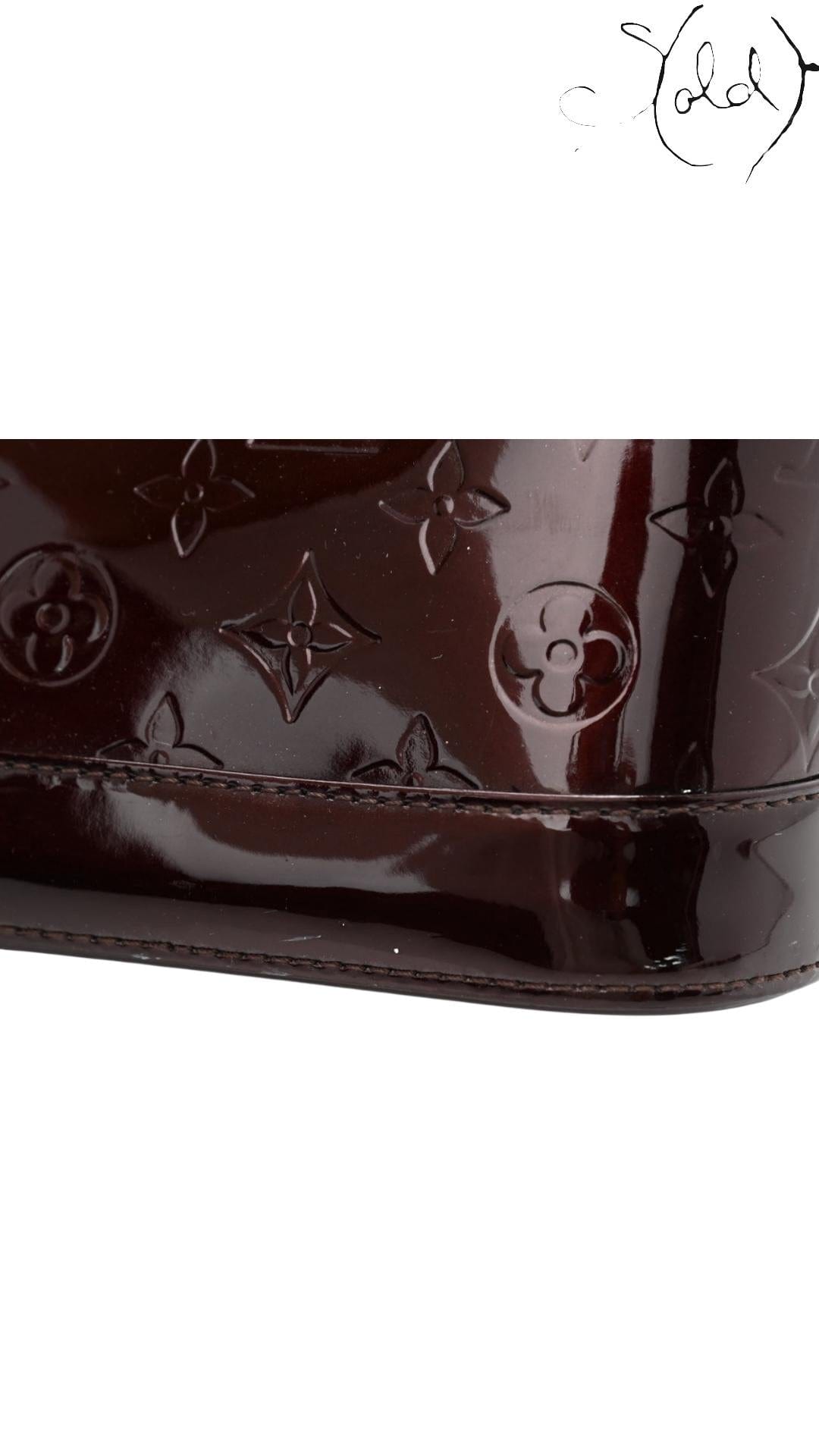 Louis Vuitton Alma BB Vernis – Amarante Patent, Interior view | Sold Attire