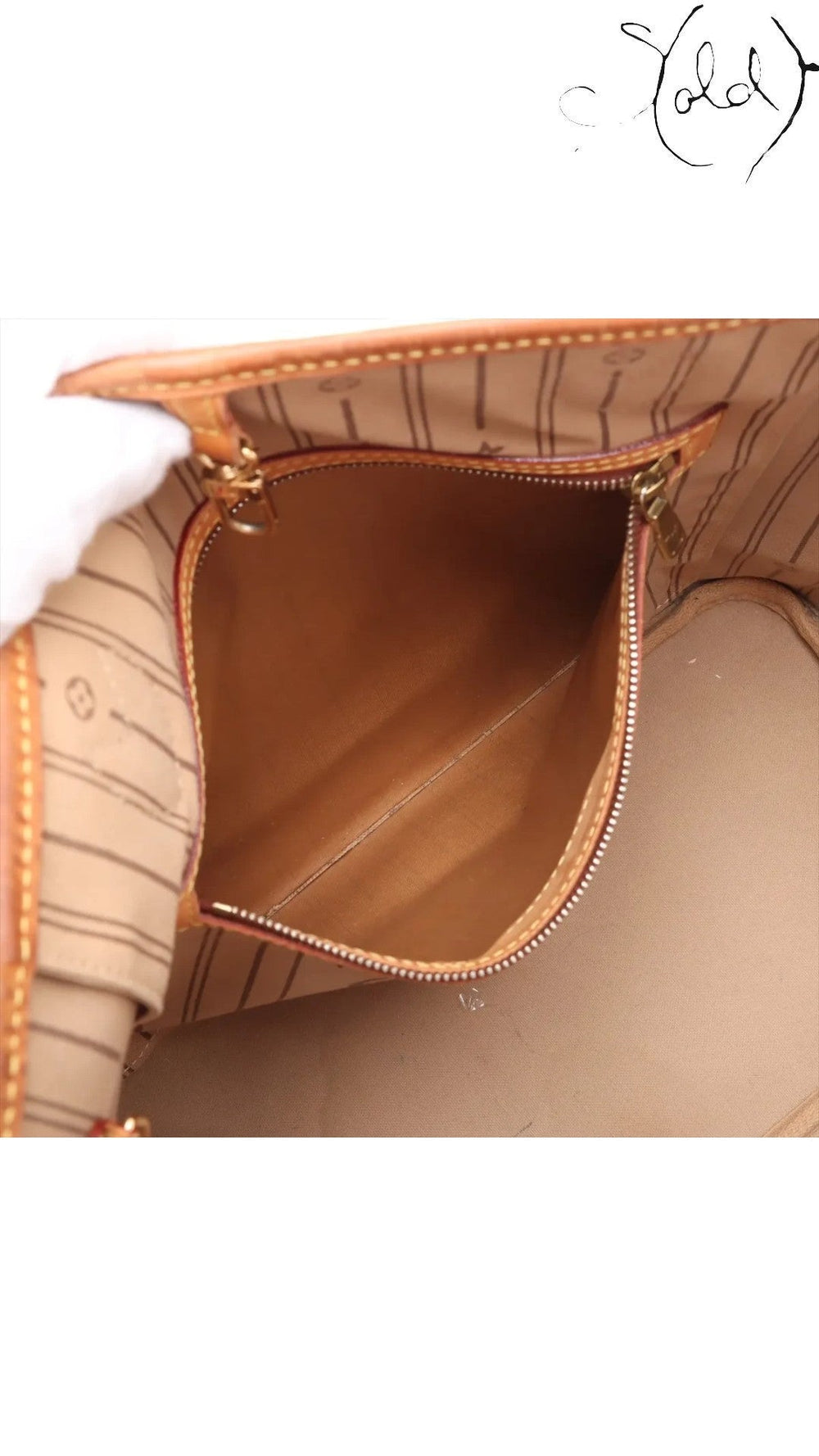 Sold Attire Louis Vuitton Monogram Neverfull MM brown coated canvas tote with leather trim and interior zip pocket.