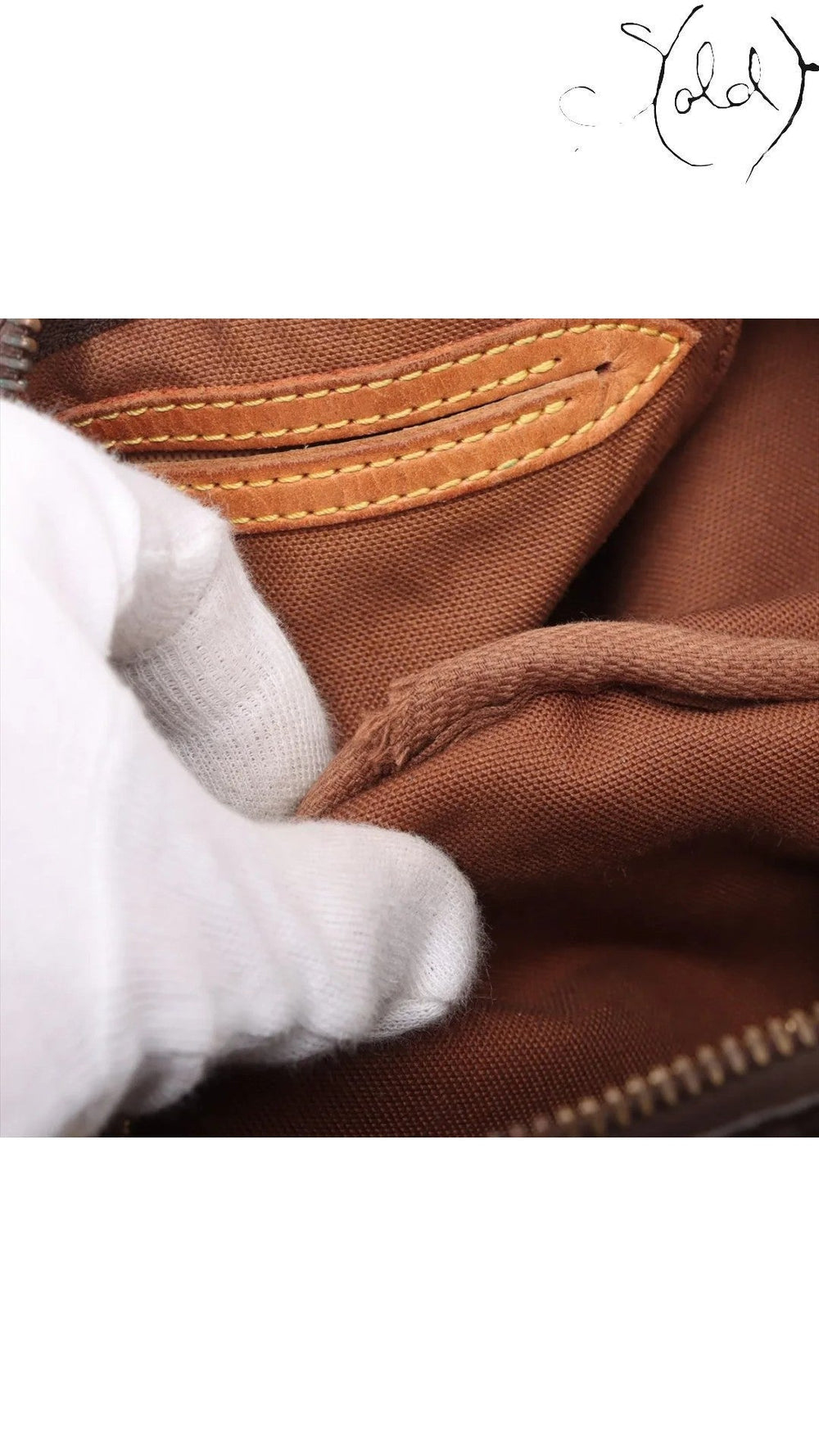 Sold Attire Louis Vuitton Monogram Speedy 25 brown coated canvas interior with leather trim and brass zipper.