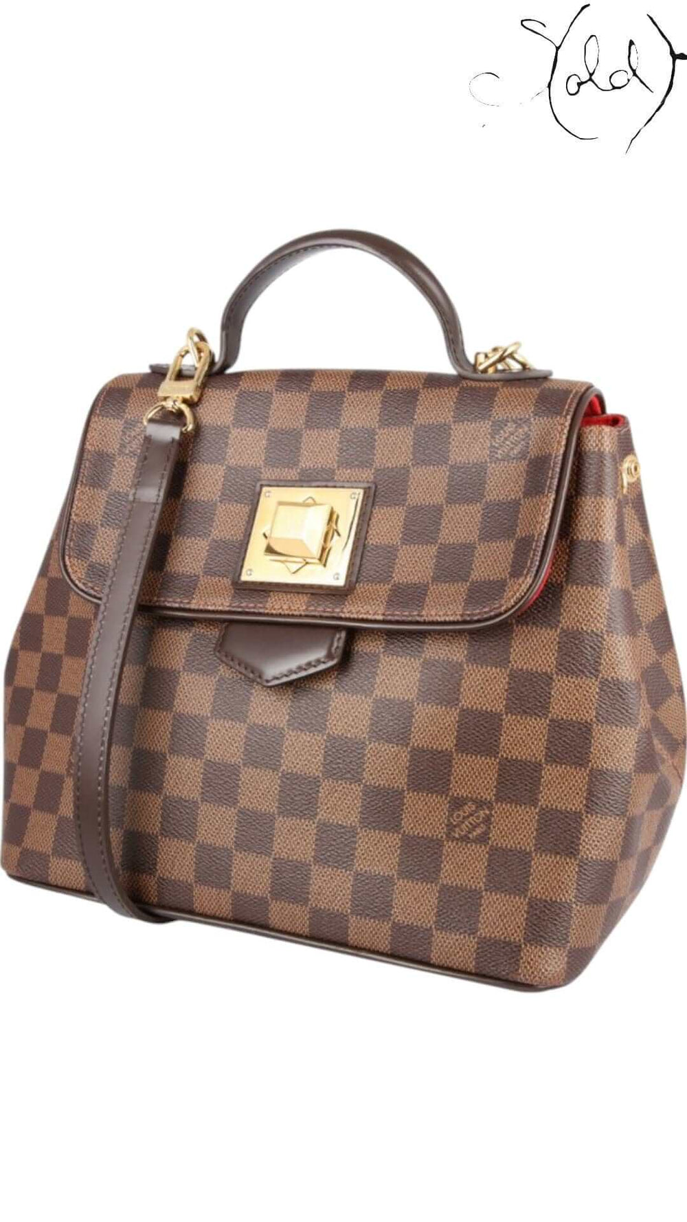 Louis Vuitton Bergamo MM – Damier Ebene, Back view | Sold Attire