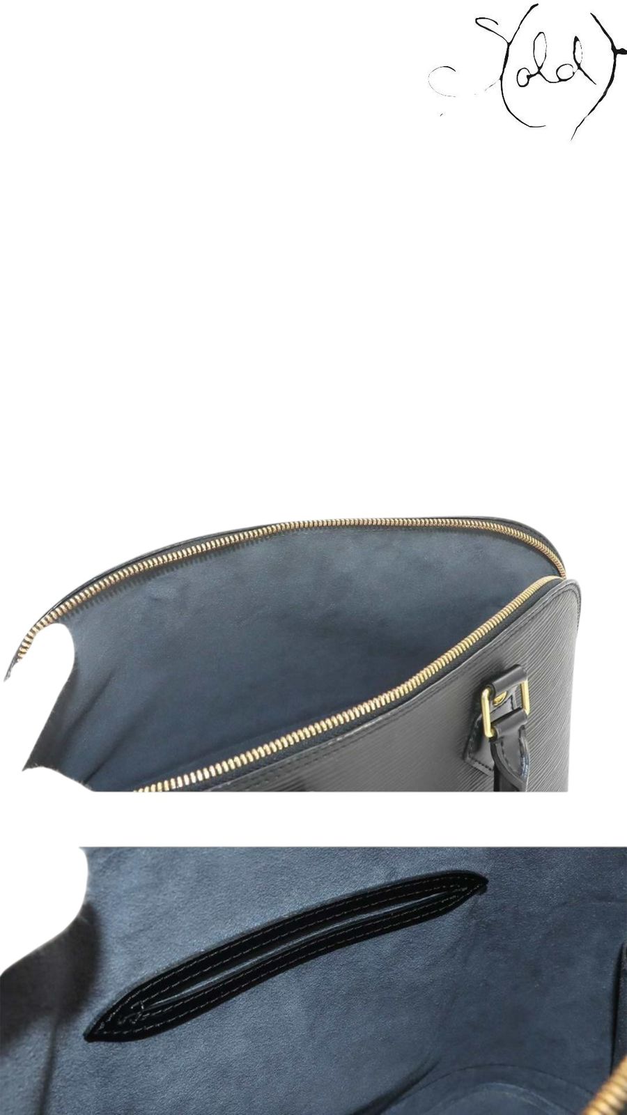 Louis Vuitton Alma MM Black Epi Leather 1998, Back view | Sold Attire