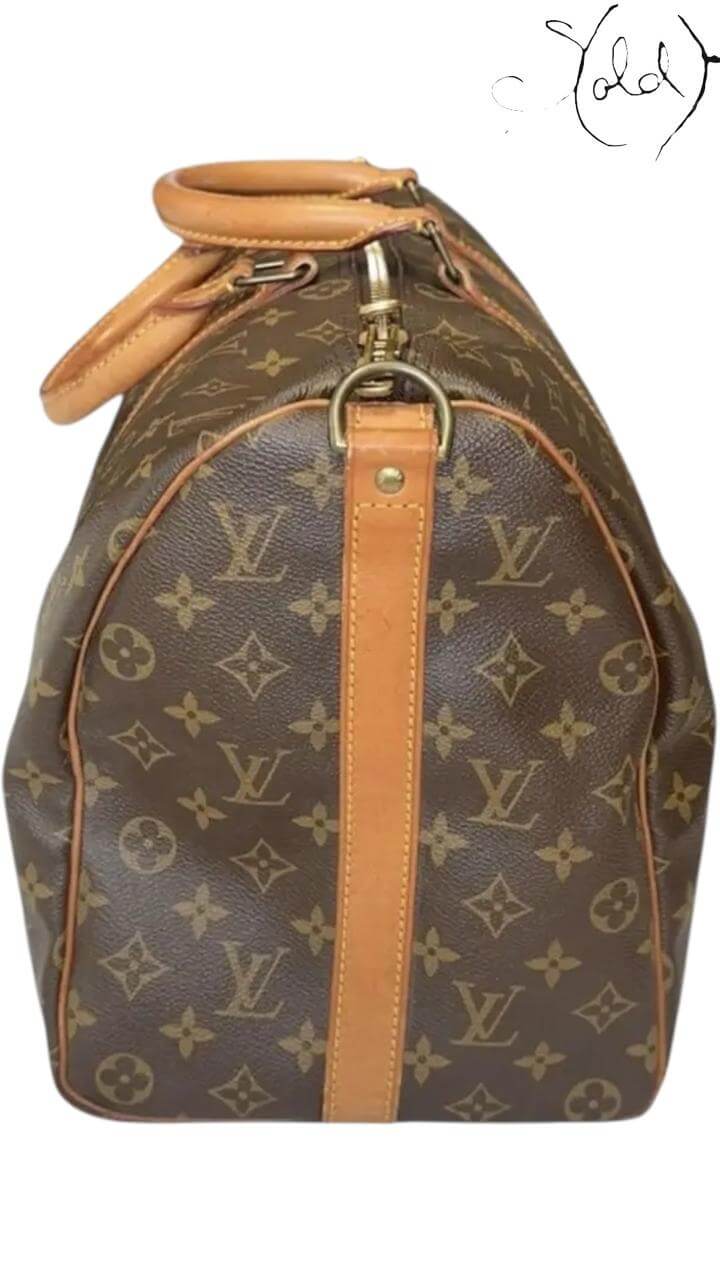 LOUIS VUITTON Keepall 45 – Brown Leather, Back view | Sold Attire