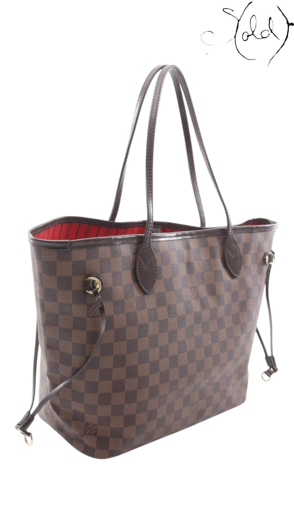Louis Vuitton Neverfull MM Damier Ebene 2008, Lining detail | Sold Attire
