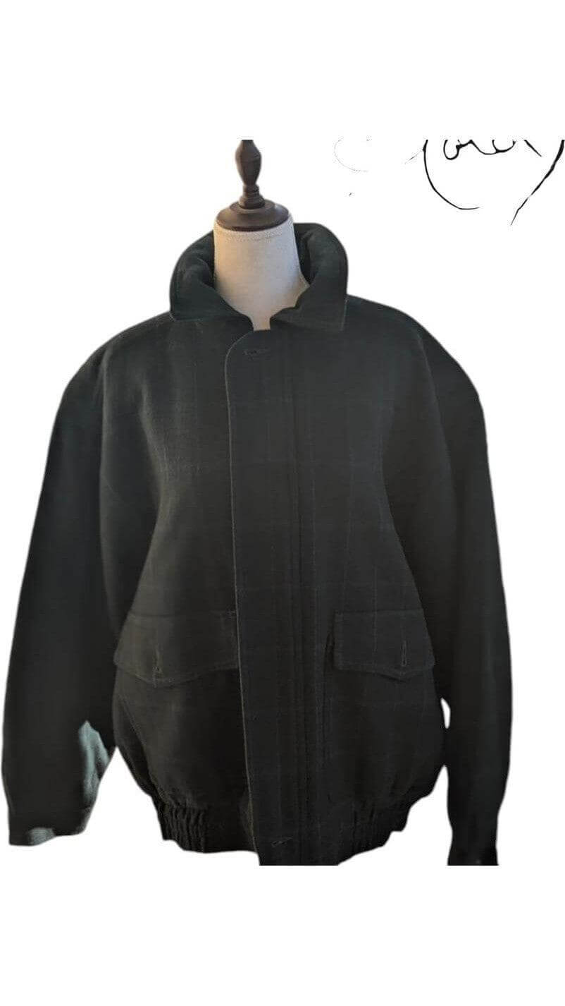 Luc Saint Alban Cashmere-Wool Bomber Jacket – Plaid Design, Back view | Sold Attire