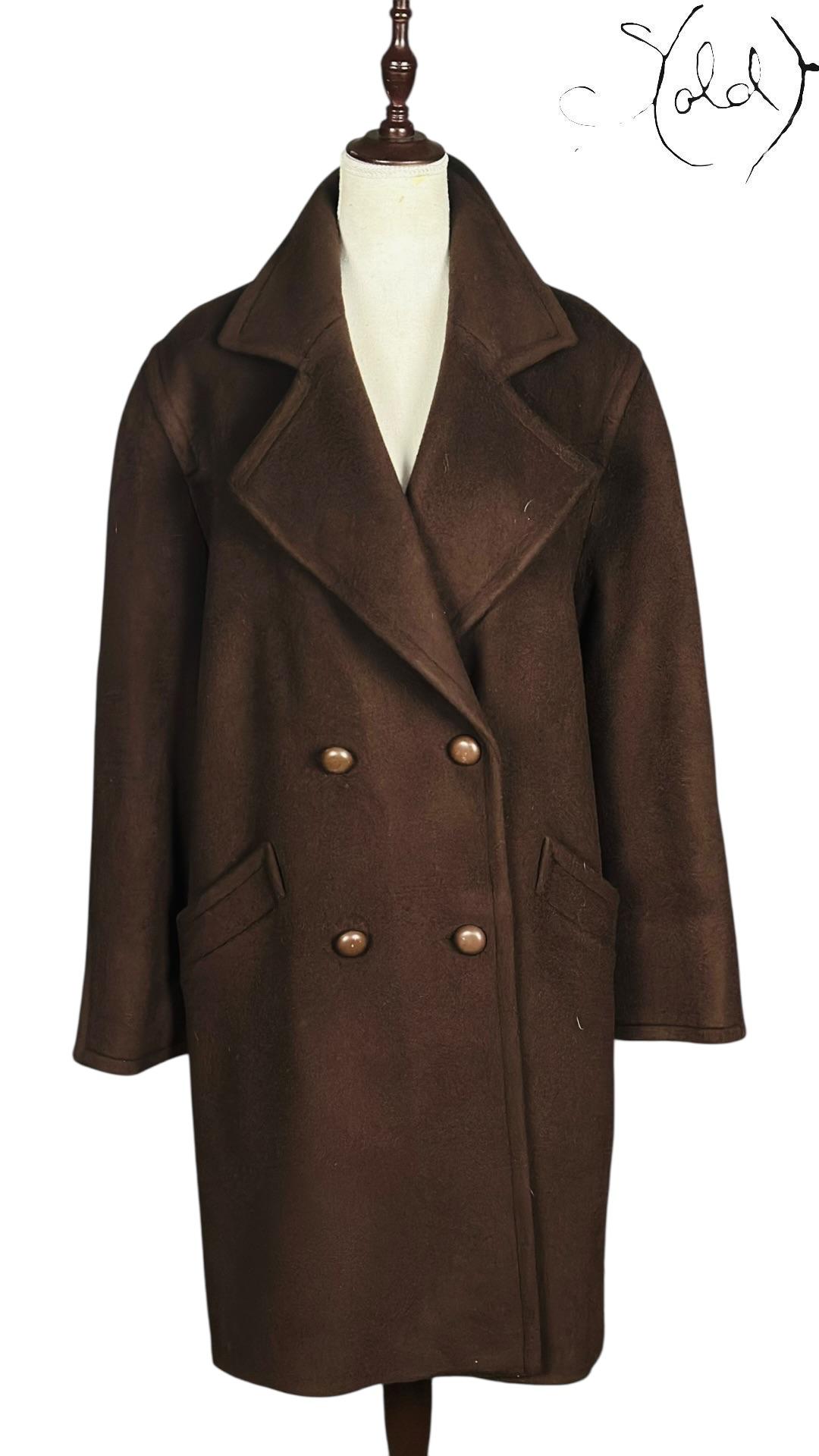 Missoni Wool Double-Breasted Coat Chocolate Brown 1990s Size 40-44 — Authenticated Pre-Owned | Sold Attire