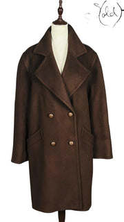 Missoni Double-Breasted Coat Chocolate Brown Virgin Wool 1990s Size EU 40-44
