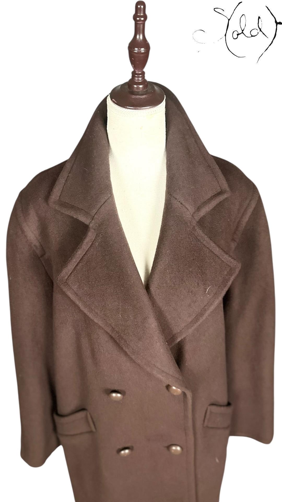 Missoni Wool Double-Breasted Coat Chocolate Brown 1990s Size 40-44, Detail view | Sold Attire