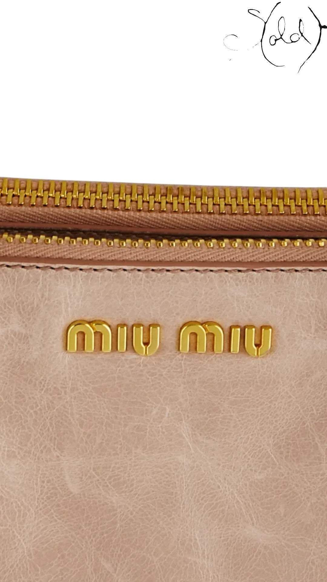 Sold Attire Miu Miu Vitello Lux Bow Bag in Fumo smoke grey leather with gold-tone hardware and dual bow accents.