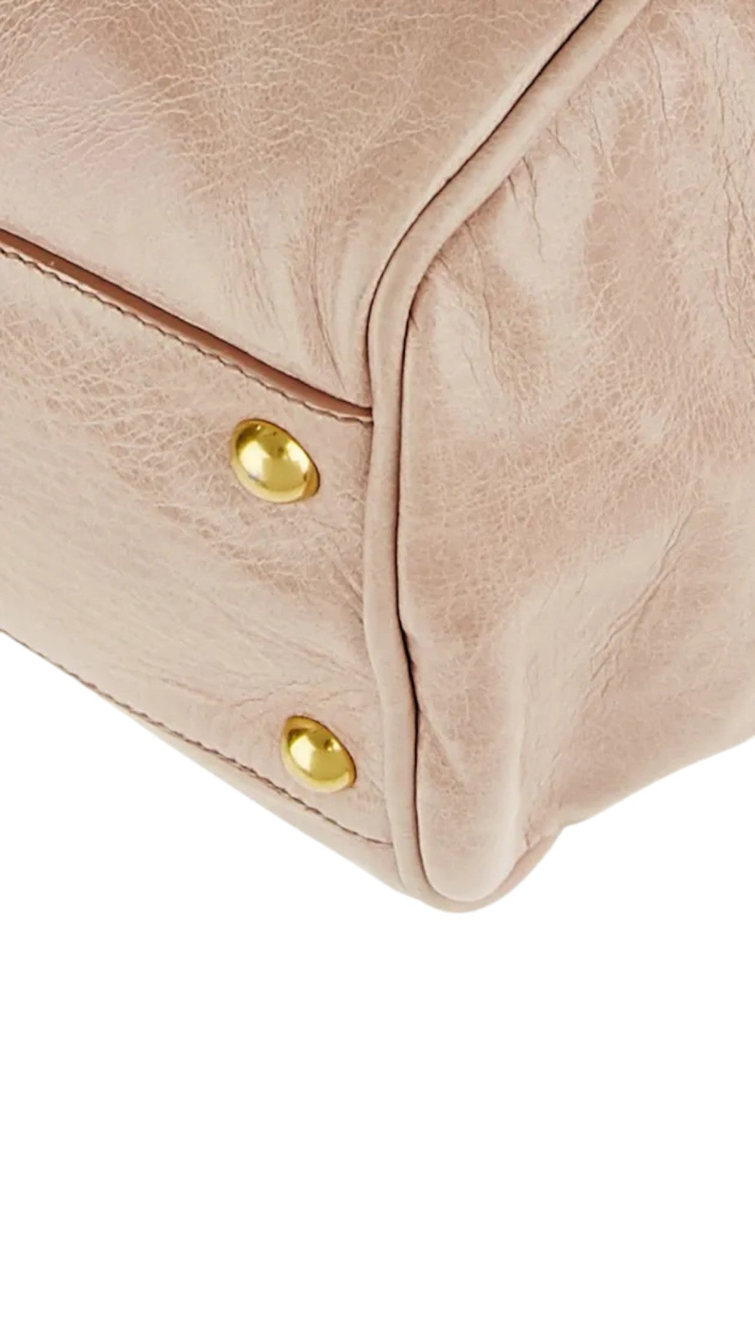 Sold Attire Miu Miu Vitello Lux Bow Bag in Fumo grey leather with gold-tone hardware and decorative bows.