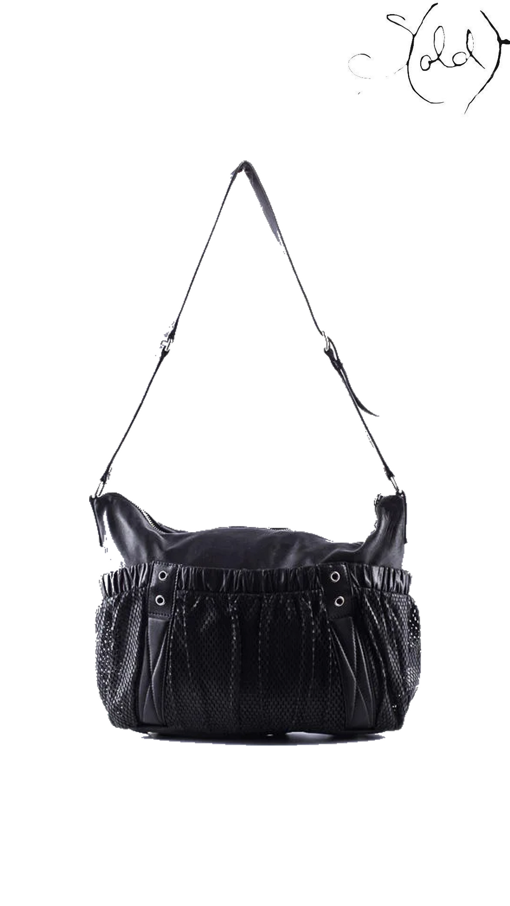 Miu Miu black leather messenger shoulder bag - view 3