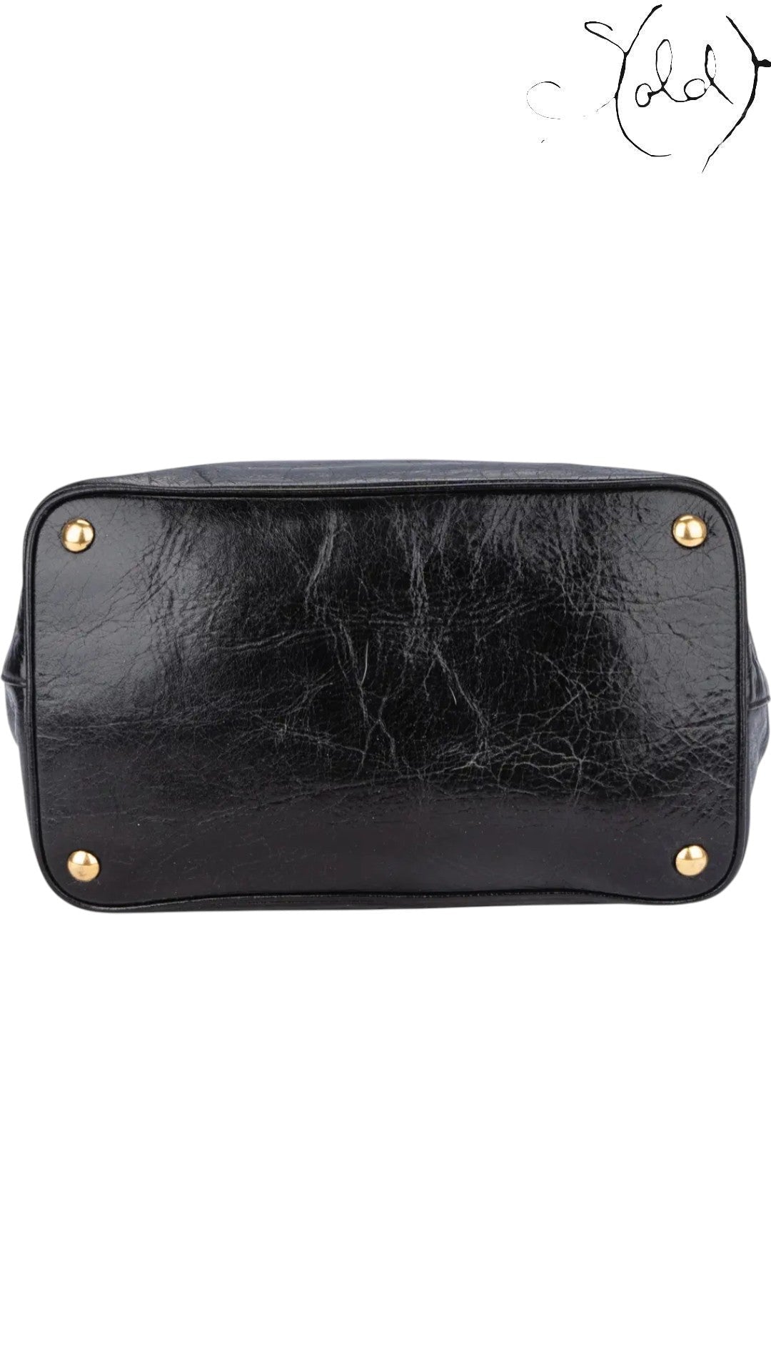 Miu Miu Black Vitello Lux Satchel, Detail view | Sold Attire