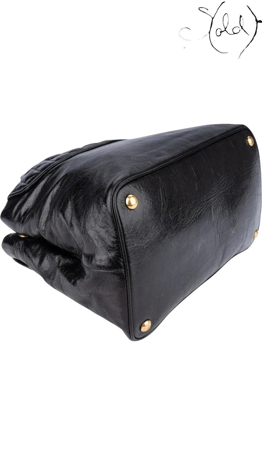 Miu Miu Black Vitello Lux Satchel, Hardware detail | Sold Attire