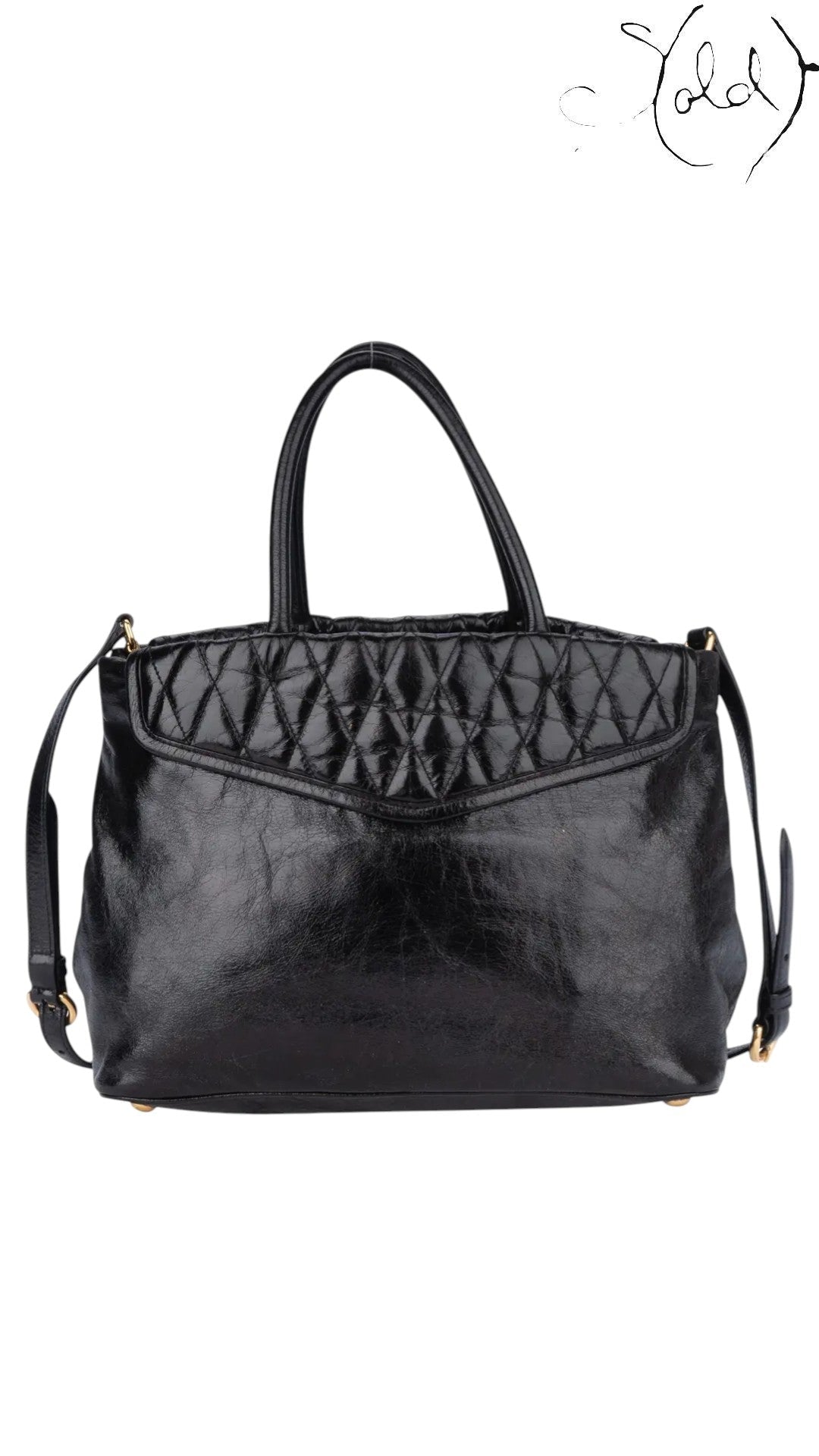 Miu Miu Black Vitello Lux Satchel, Interior view | Sold Attire