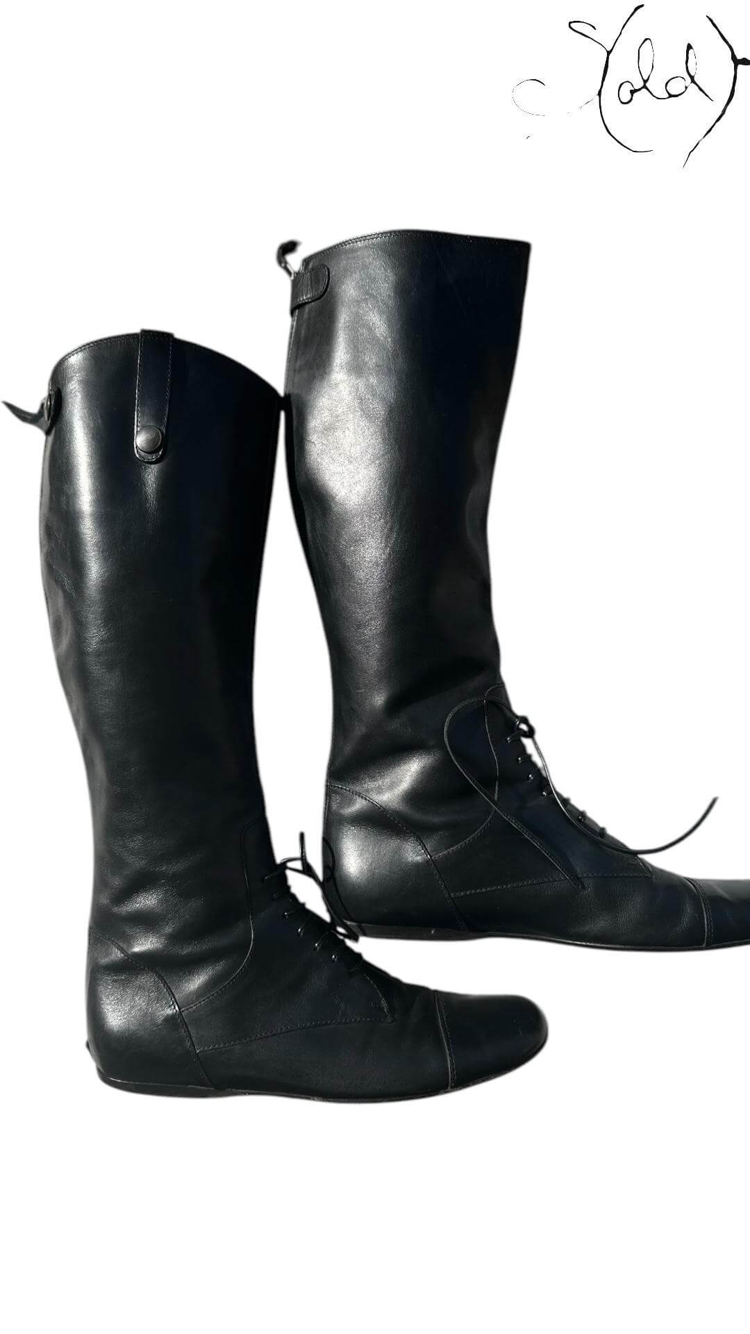 Miu Miu Leather Riding Boots – Equestrian Edge, Interior view | Sold Attire