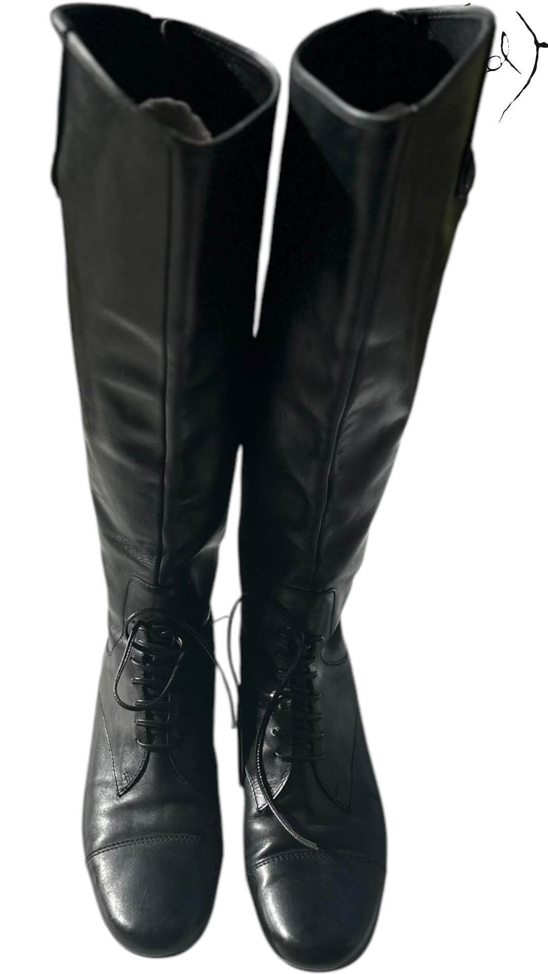 Miu Miu Leather Riding Boots – Equestrian Edge, Base view | Sold Attire