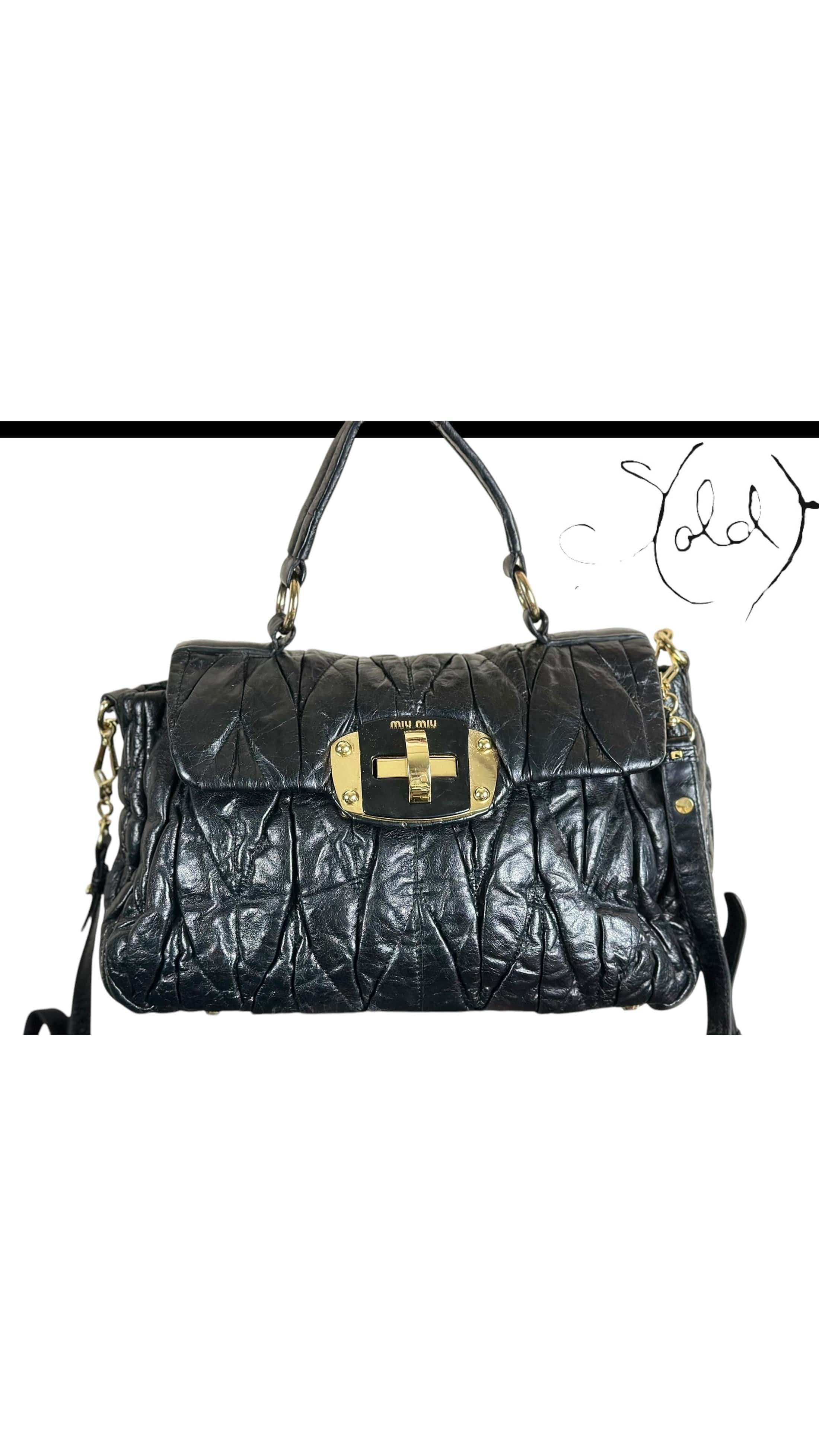 Miu Miu Matelassé Club Bag – Gold Turnlock | Sold Attire - Sold Attire