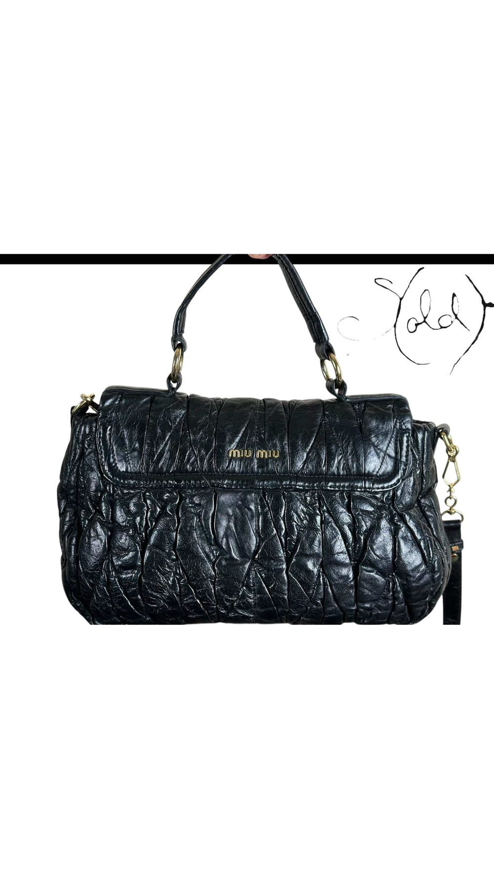 Miu Miu Matelassé Club Bag – Gold Turnlock, Back view | Sold Attire