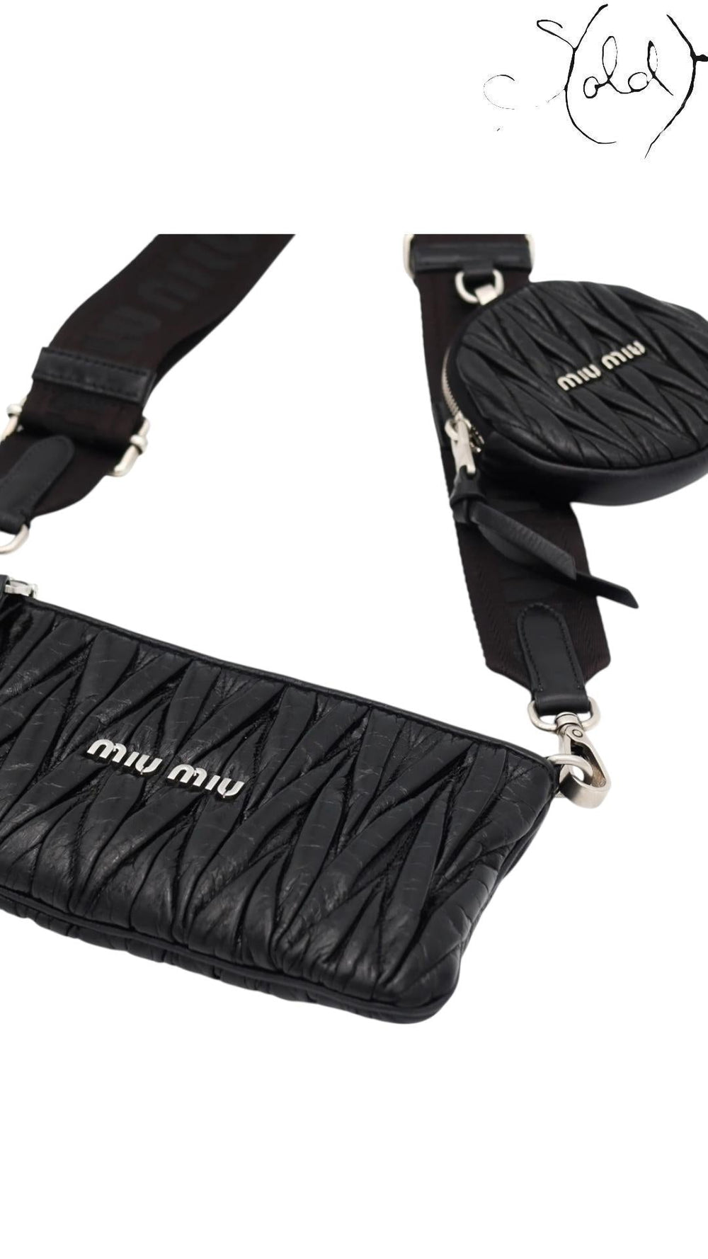 Miu Miu Matelassé Nappa Leather Crossbody Bag 2010s, Base view | Sold Attire