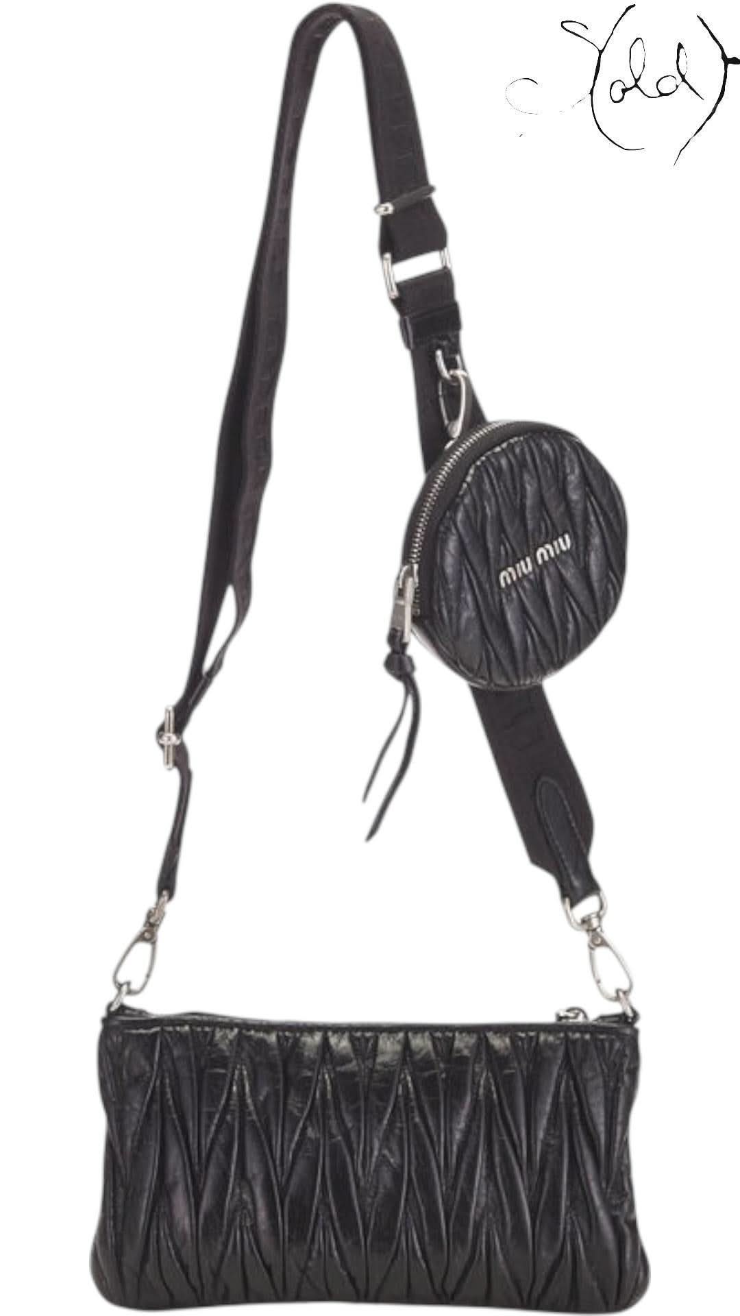 Miu Miu Matelassé Nappa Leather Crossbody Bag | Sold Attire - Sold Attire