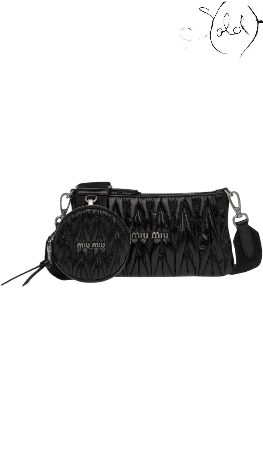 Miu Miu Matelassé Nappa Leather Crossbody Bag 2010s, Detail view | Sold Attire