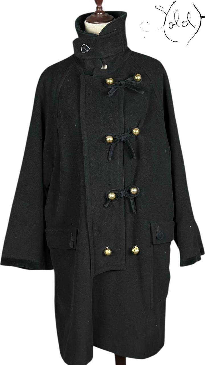 Moschino Cheap and Chic Black Cashmere Toggle Coat 1990s Size 44 — Authenticated Pre-Owned | Sold Attire
