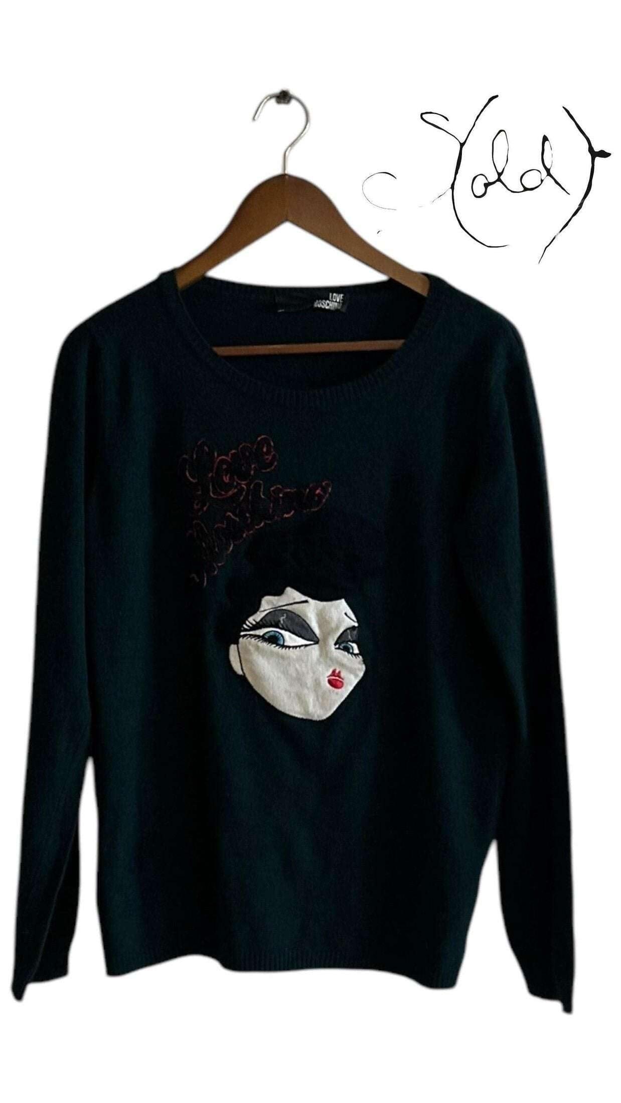 Moschino Embroidered Wool Jumper – Vintage Glam, Authenticated Pre-Owned | Sold Attire