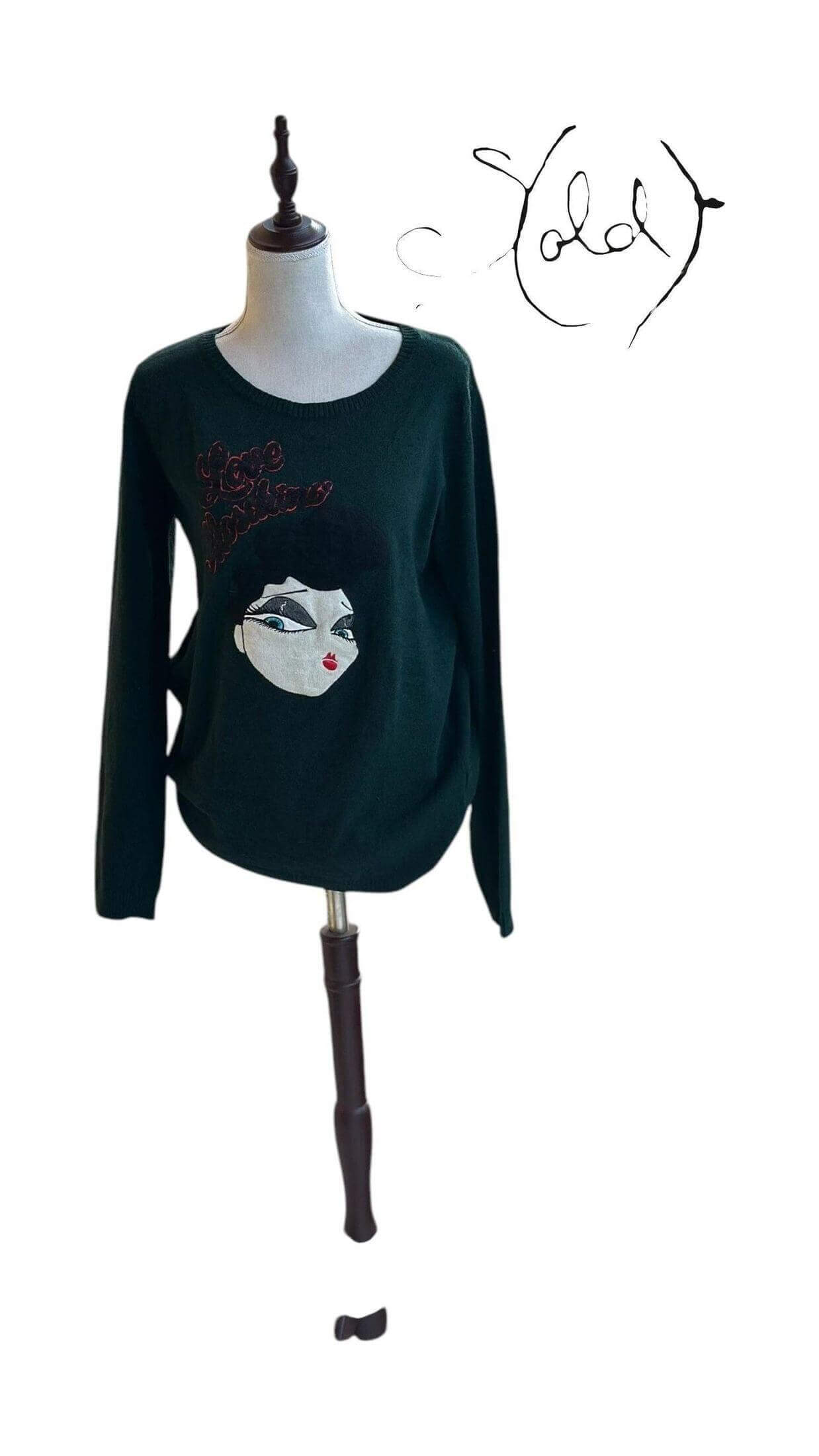 Moschino Embroidered Wool Jumper – Vintage Glam, Back view | Sold Attire