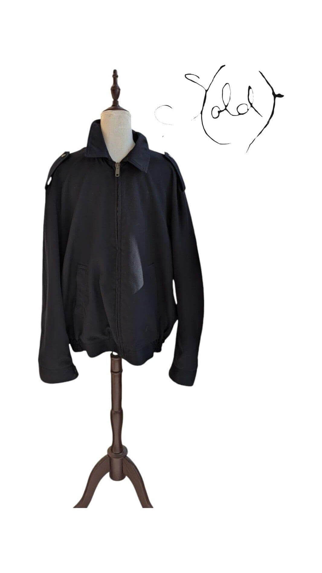Navy Military Jacket - Vintage Utility Style, Interior view | Sold Attire