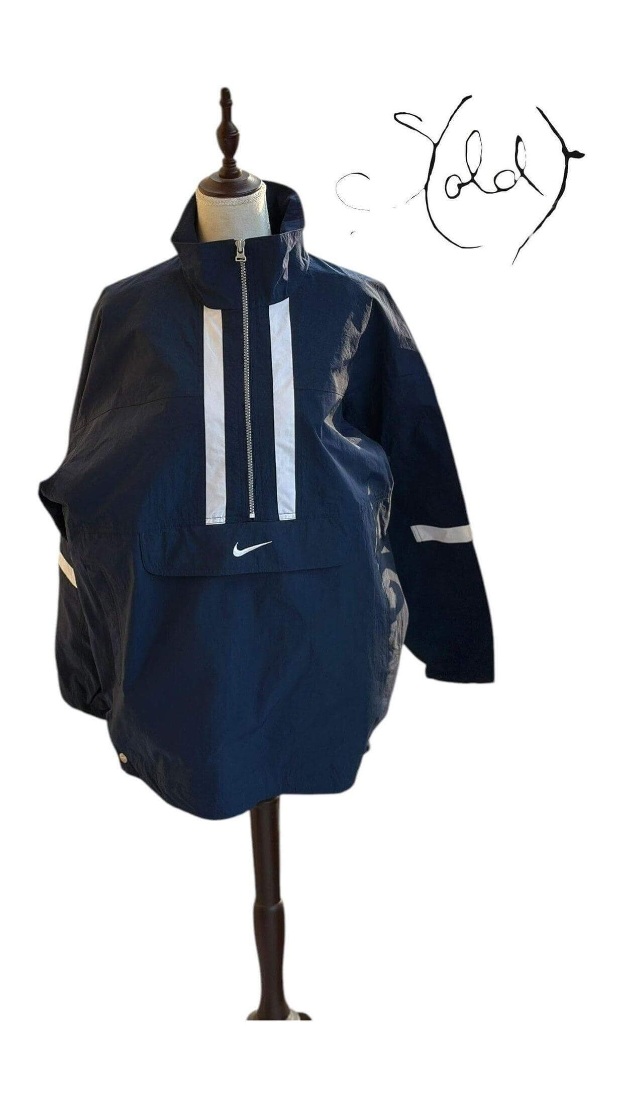 Navy Nike Anorak – Vintage Sports Cool, Interior view | Sold Attire