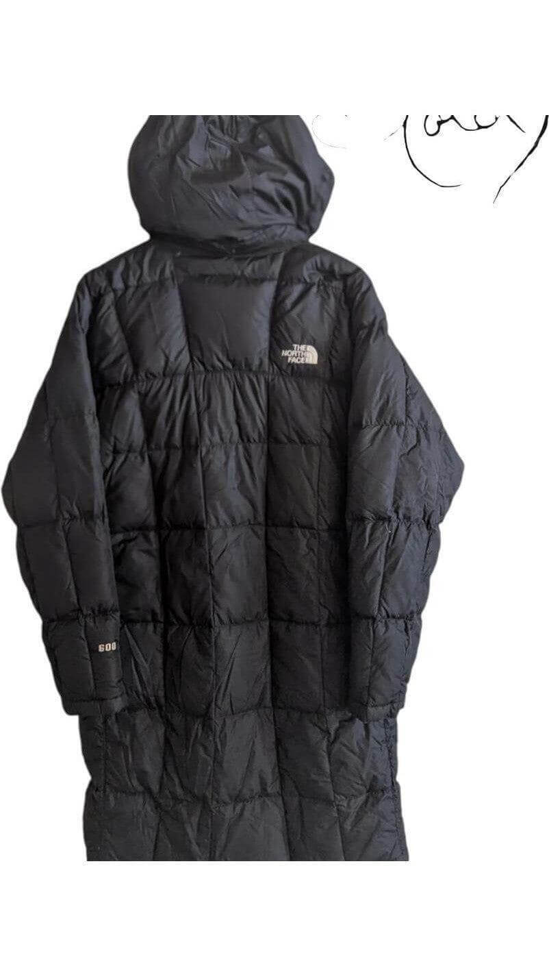 North Face Long Black Puffer Coat – 600 Fill, Back view | Sold Attire