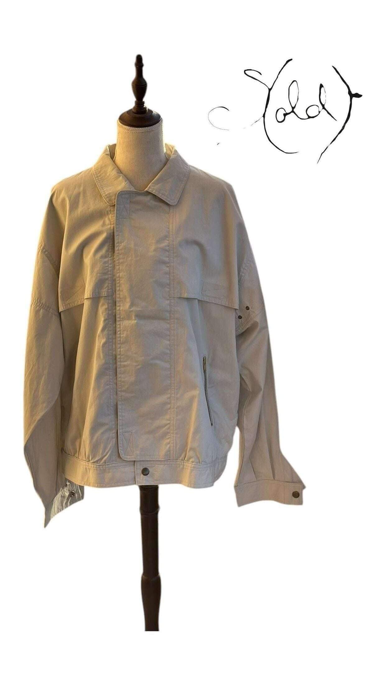 Off-White Lightweight Jacket – Vintage Minimalism, Back view | Sold Attire