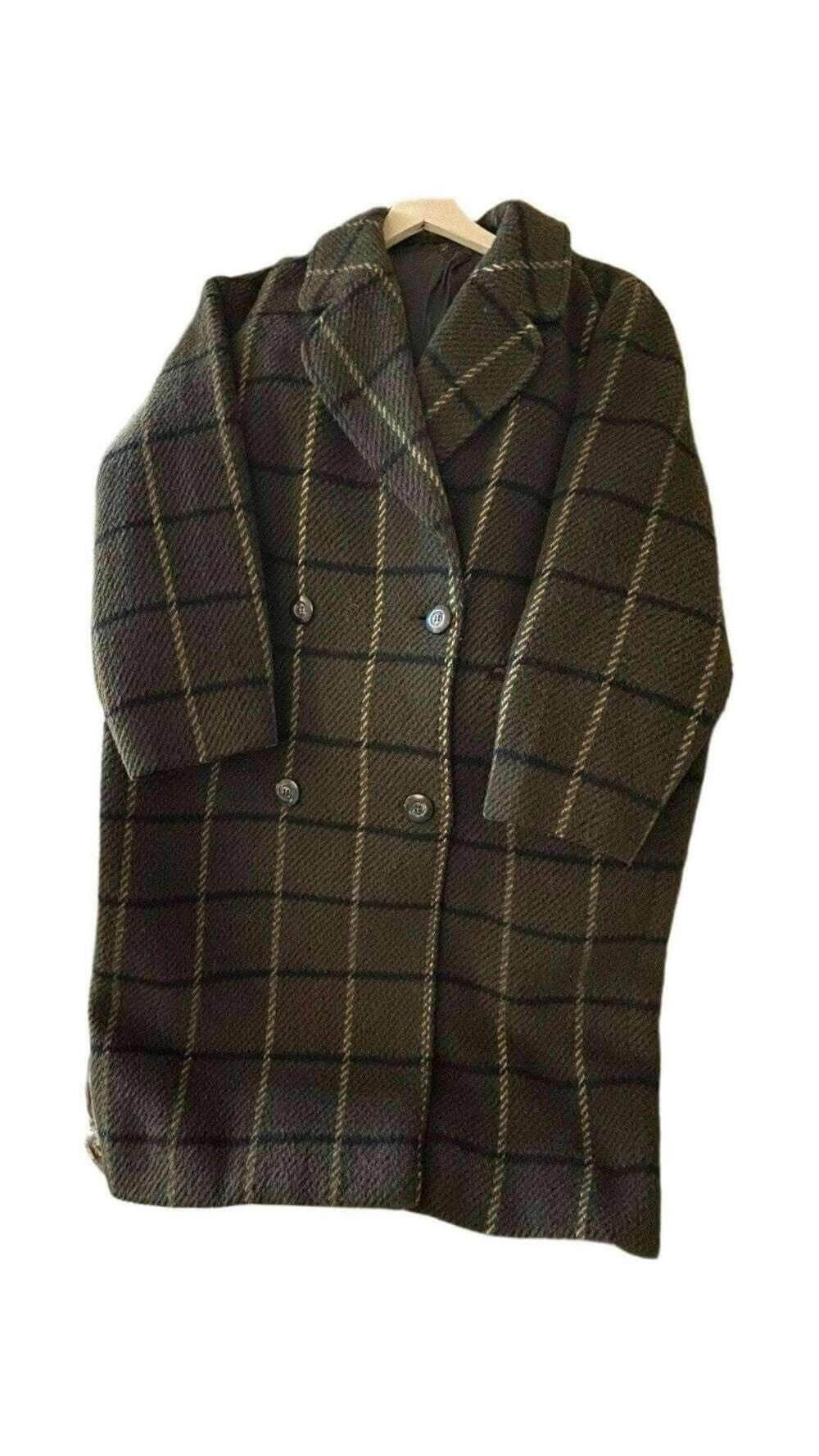 Olive Wool Coat - Cozy Vintage Elegance, Interior view | Sold Attire