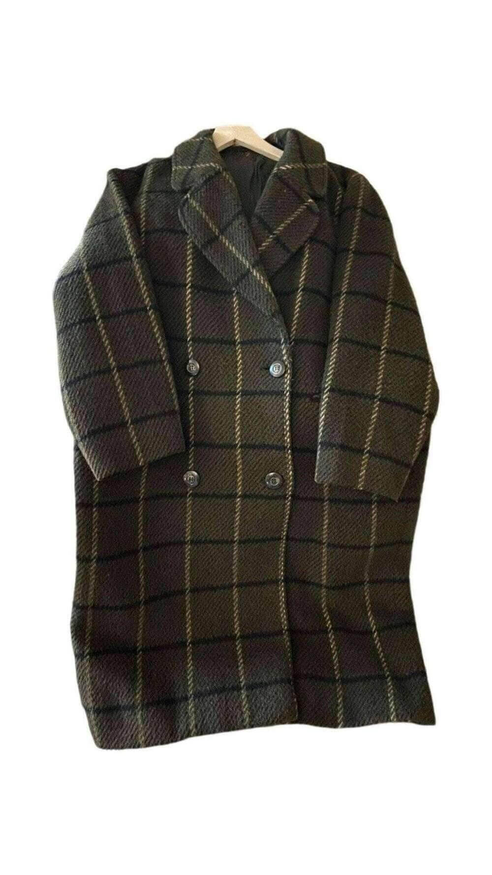 Olive Wool Coat - Cozy Vintage Elegance, Back view | Sold Attire