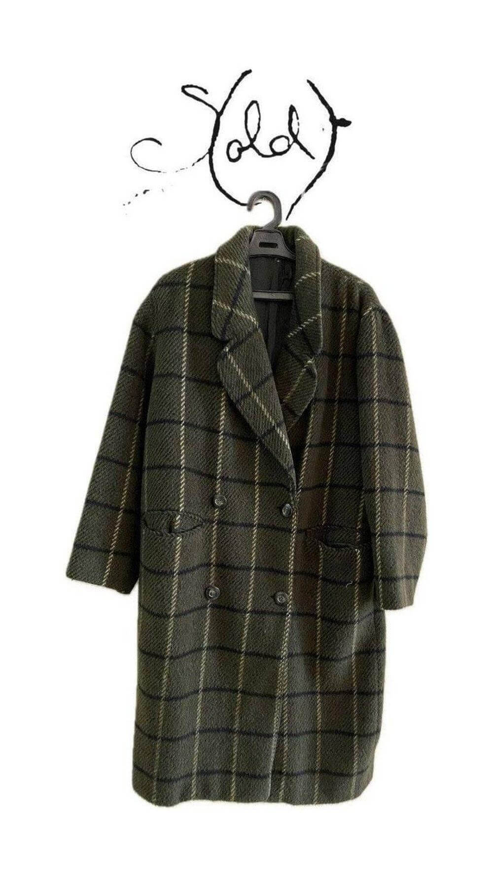 Olive Wool Coat - Cozy Vintage Elegance, Authenticated Pre-Owned | Sold Attire