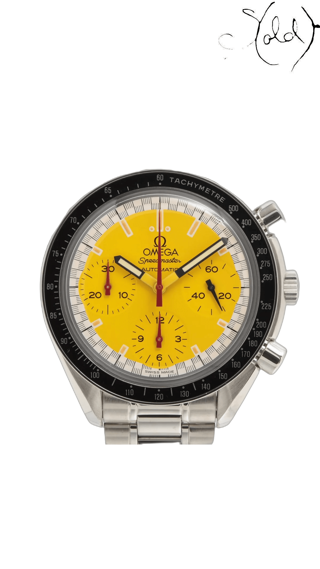 Omega Speedmaster Schumacher yellow dial collector watch - view 1