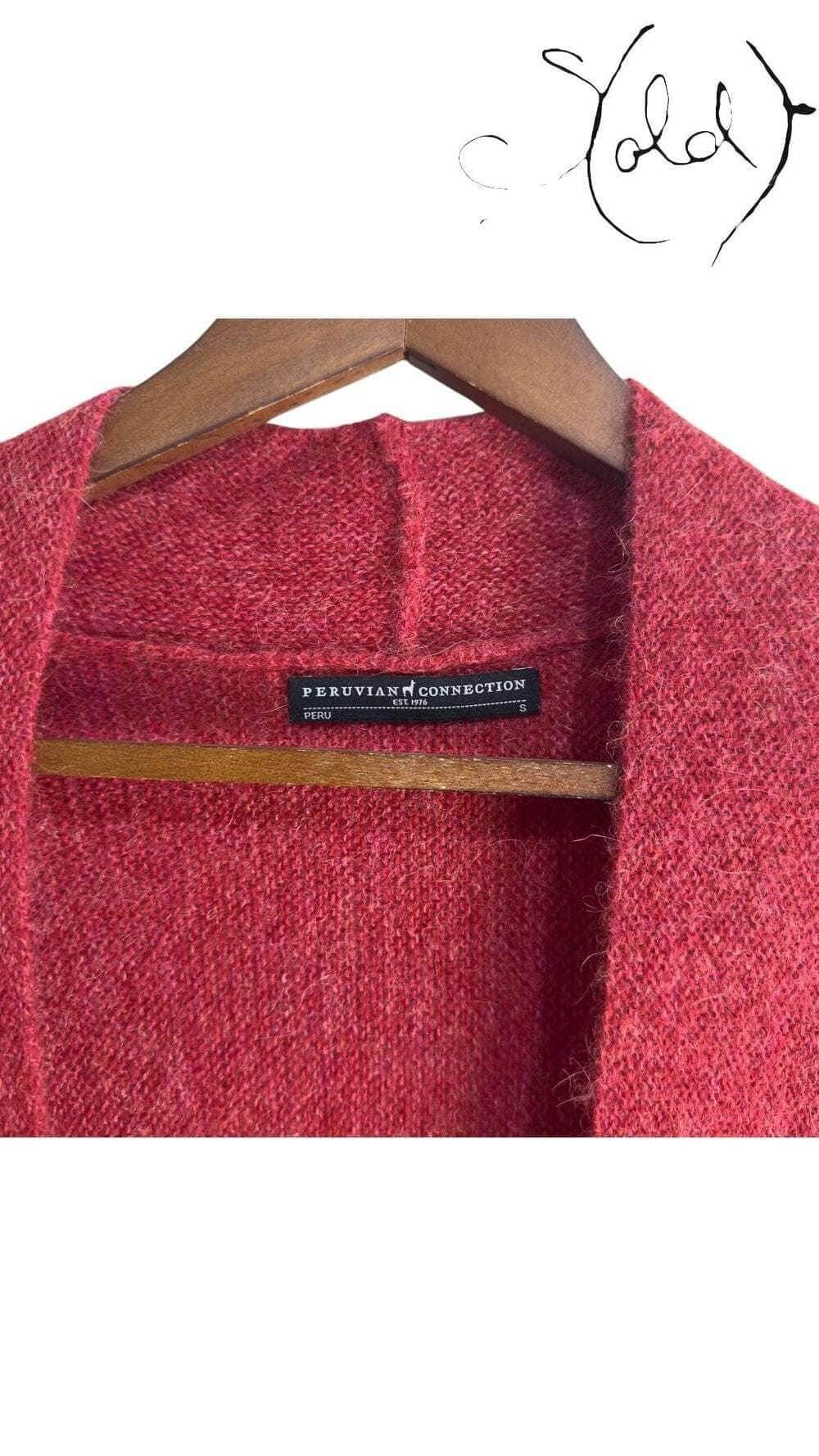 Peruvian Connection Baby Alpaca Cardigan – Heritage Elegance, Back view | Sold Attire