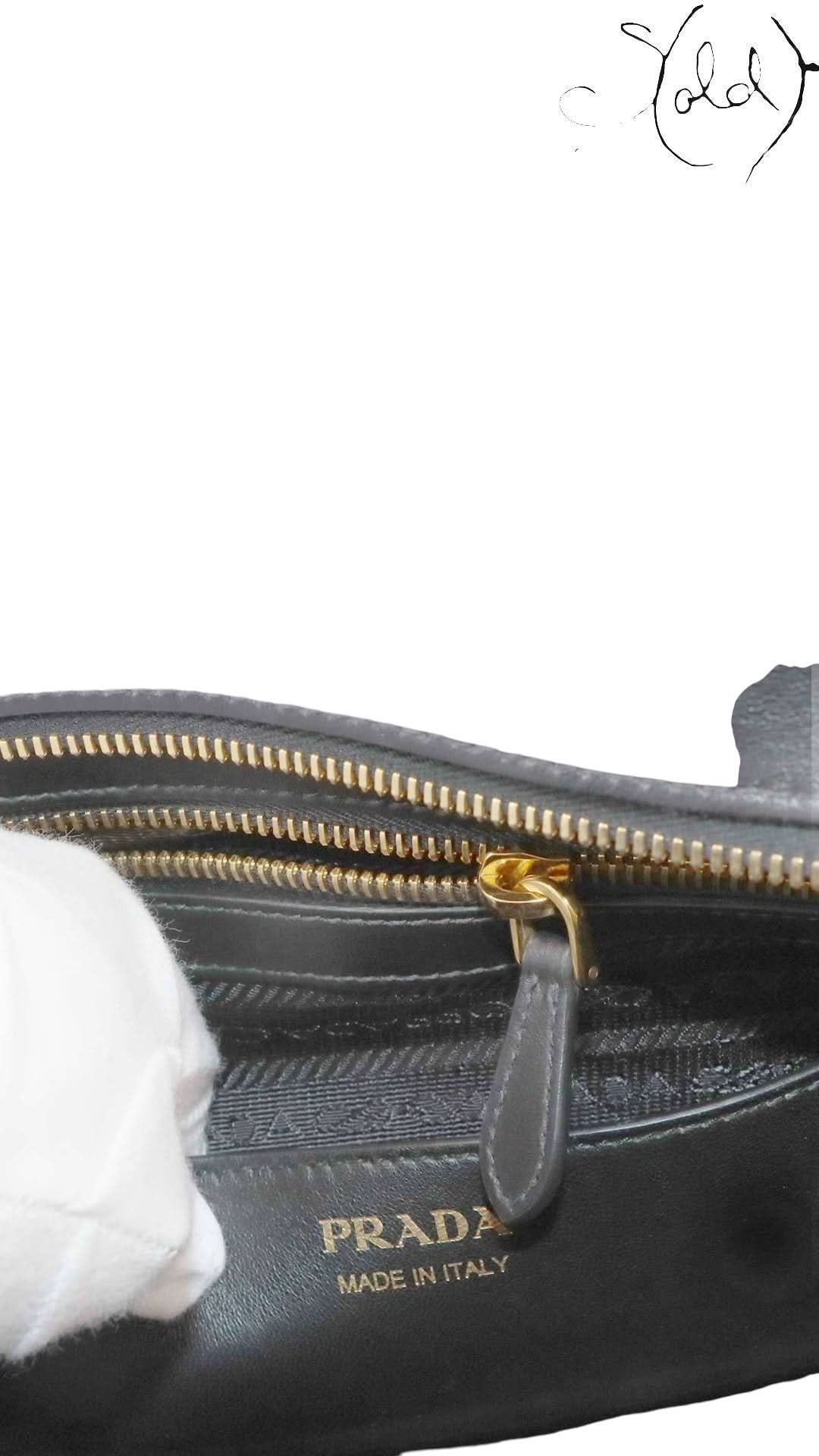 Prada Bags Prada Esplanade Two - Tone Saffiano Handbag 1BA047 Black & Brown 2017 | Sold Attire