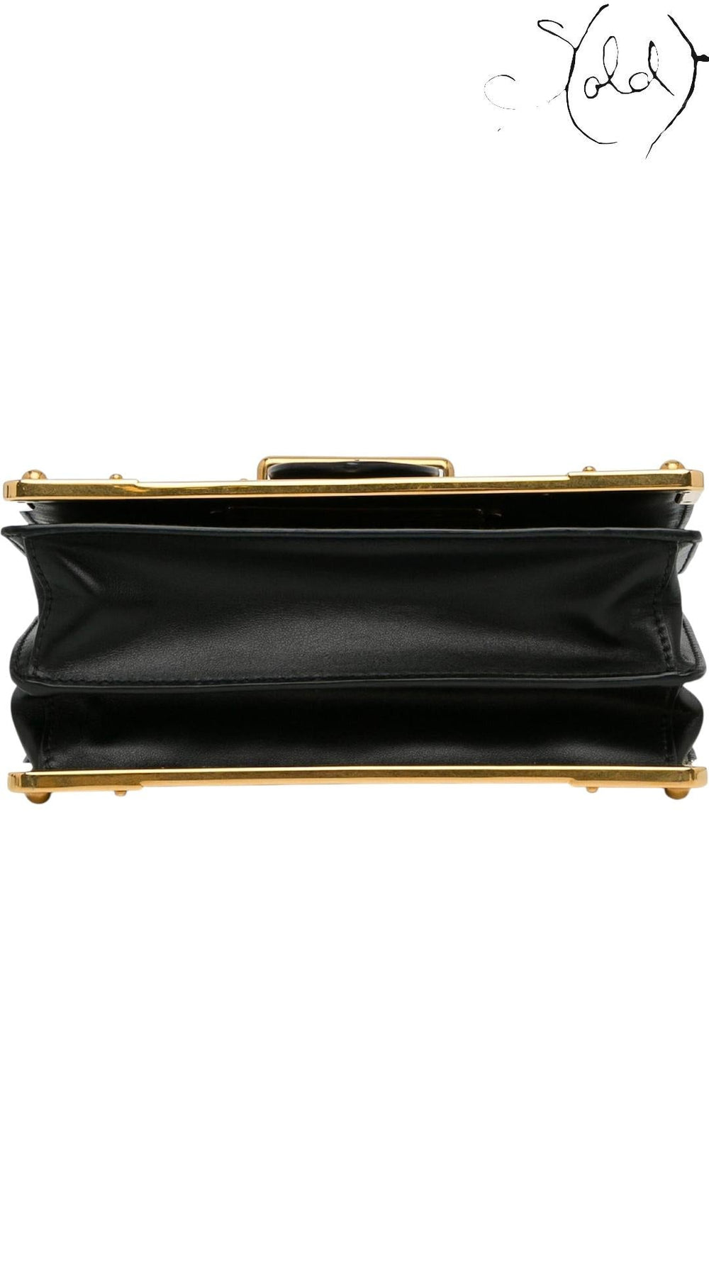 Prada Black Saffiano-Trimmed City Calf Cahier Crossbody Bag, Detail view | Sold Attire
