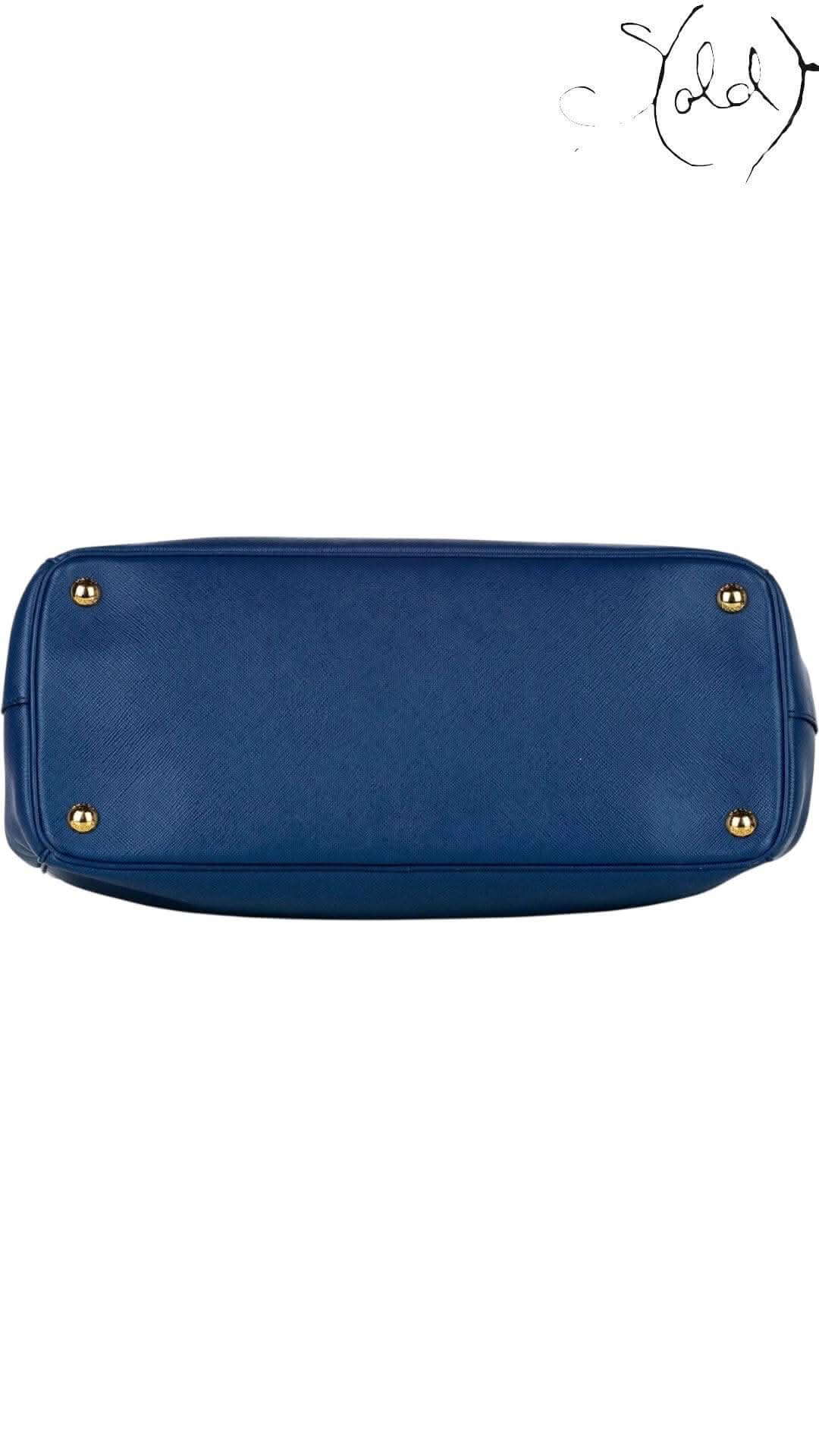 Prada Blue Saffiano Galleria Handbag – Iconic Shoulder Strap | Sold Attire - Sold Attire
